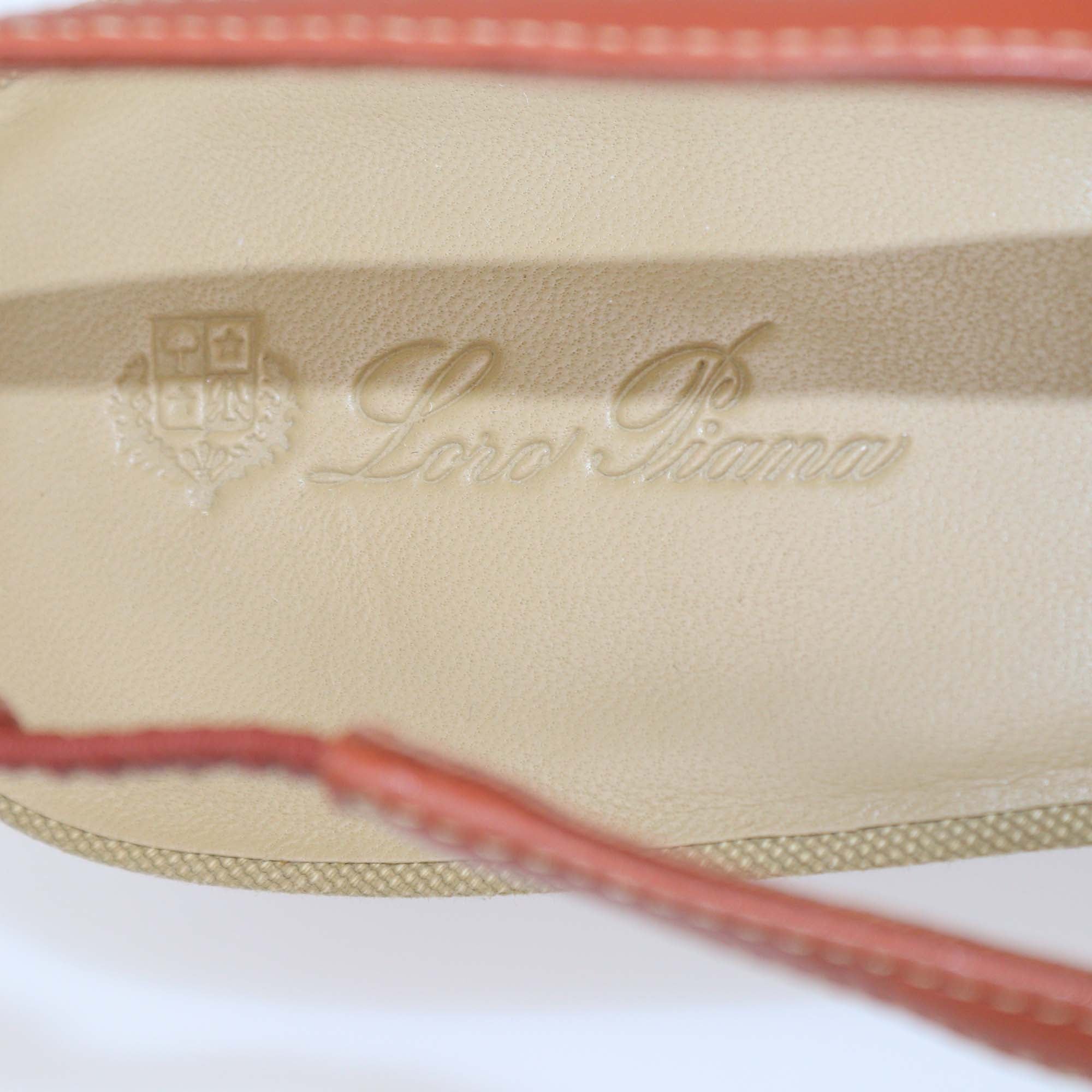 Loro Piana Khaki/Brown Canvas and Leather Rebecca Slingback Pumps