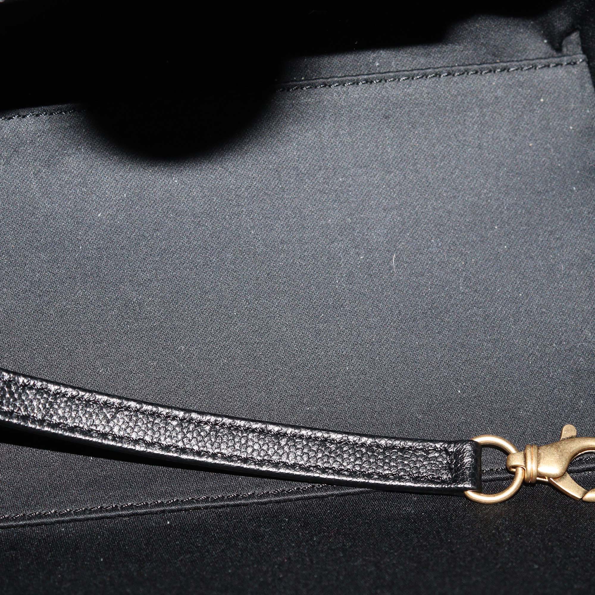 Chanel Black Quilted Caviar Leather Medium 25 Backpack Bag