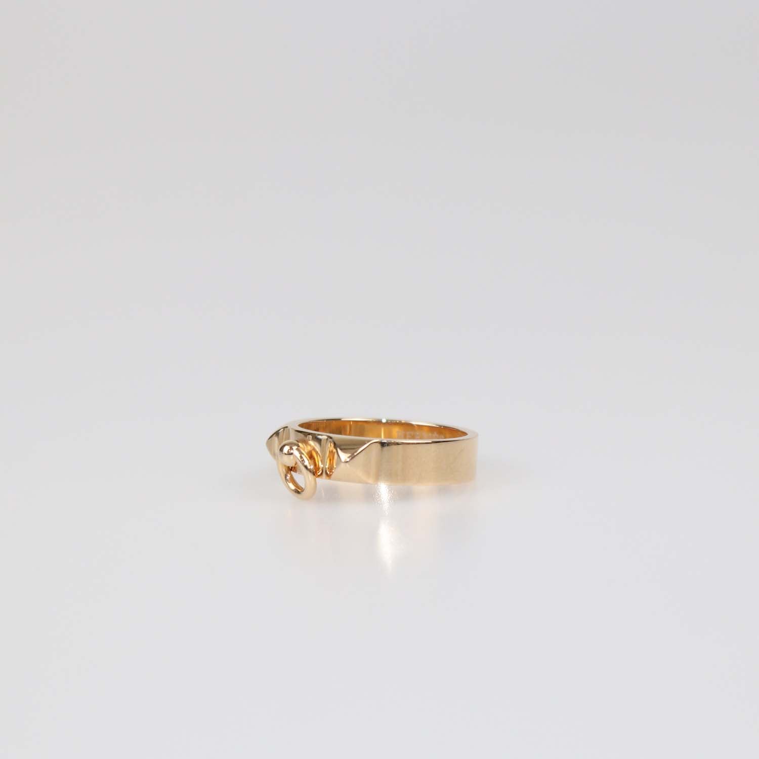 Hermes 18K Rose Gold Collier De Chien Ring Size 59