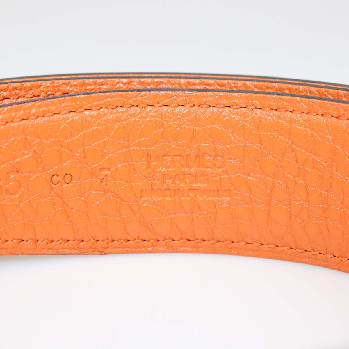 Hermes Black,Orange Box Calf and Clemence Leather Reversible Idem Belt