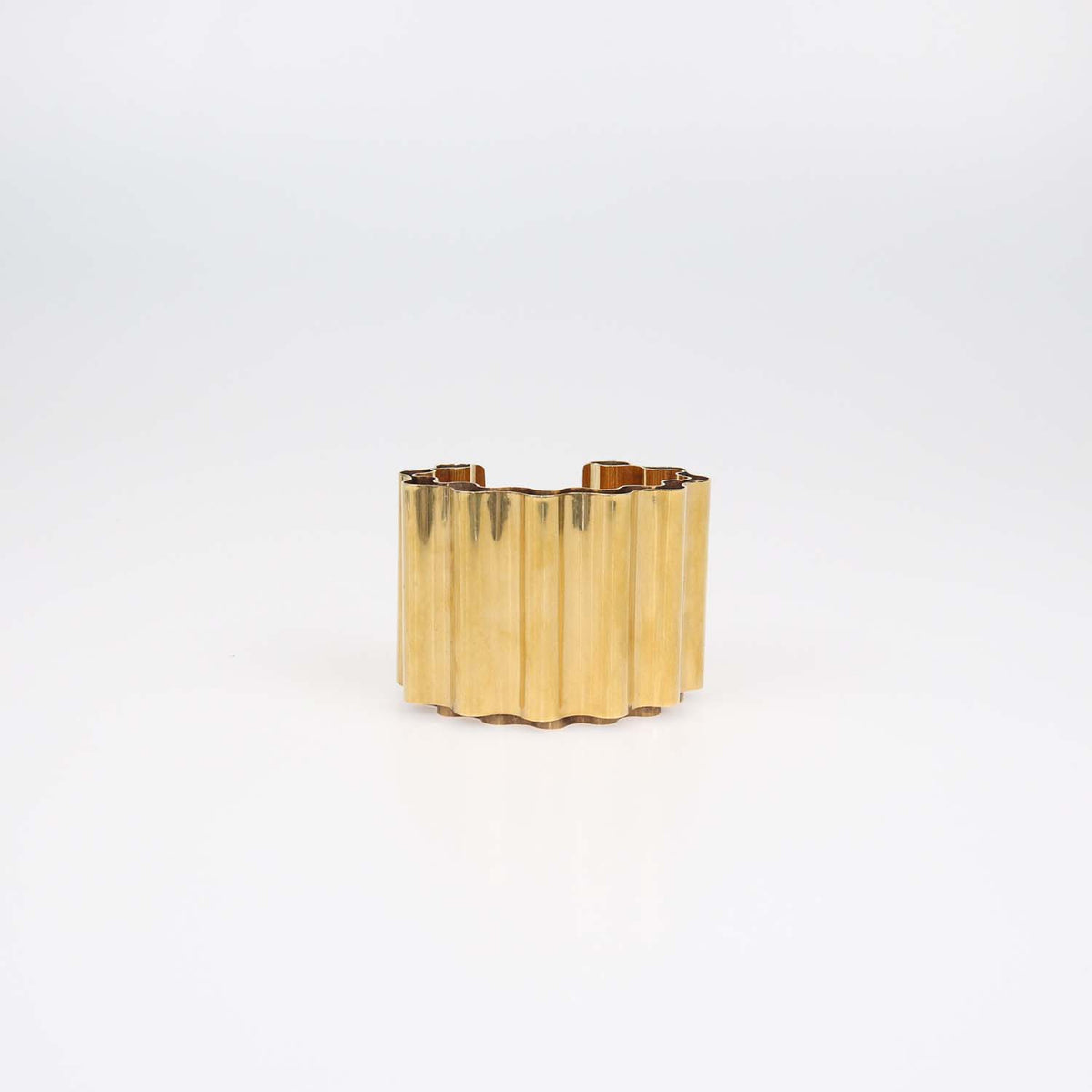 Jil Sanders Gold Tone Metal Curl Bangle