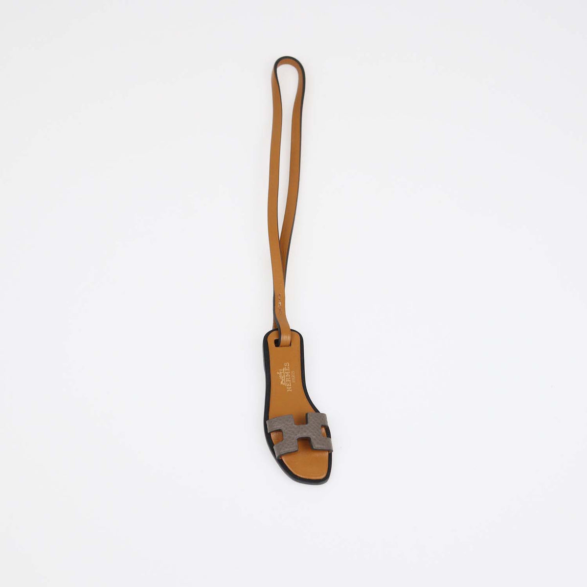 Hermes Etoupe,Naturel Leather Nano Oran Charm