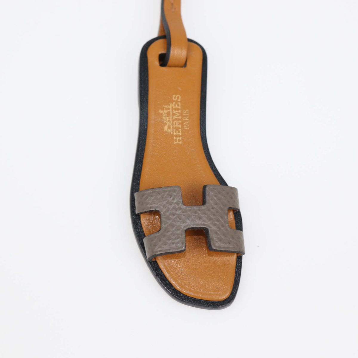 Hermes Etoupe,Naturel Leather Nano Oran Charm