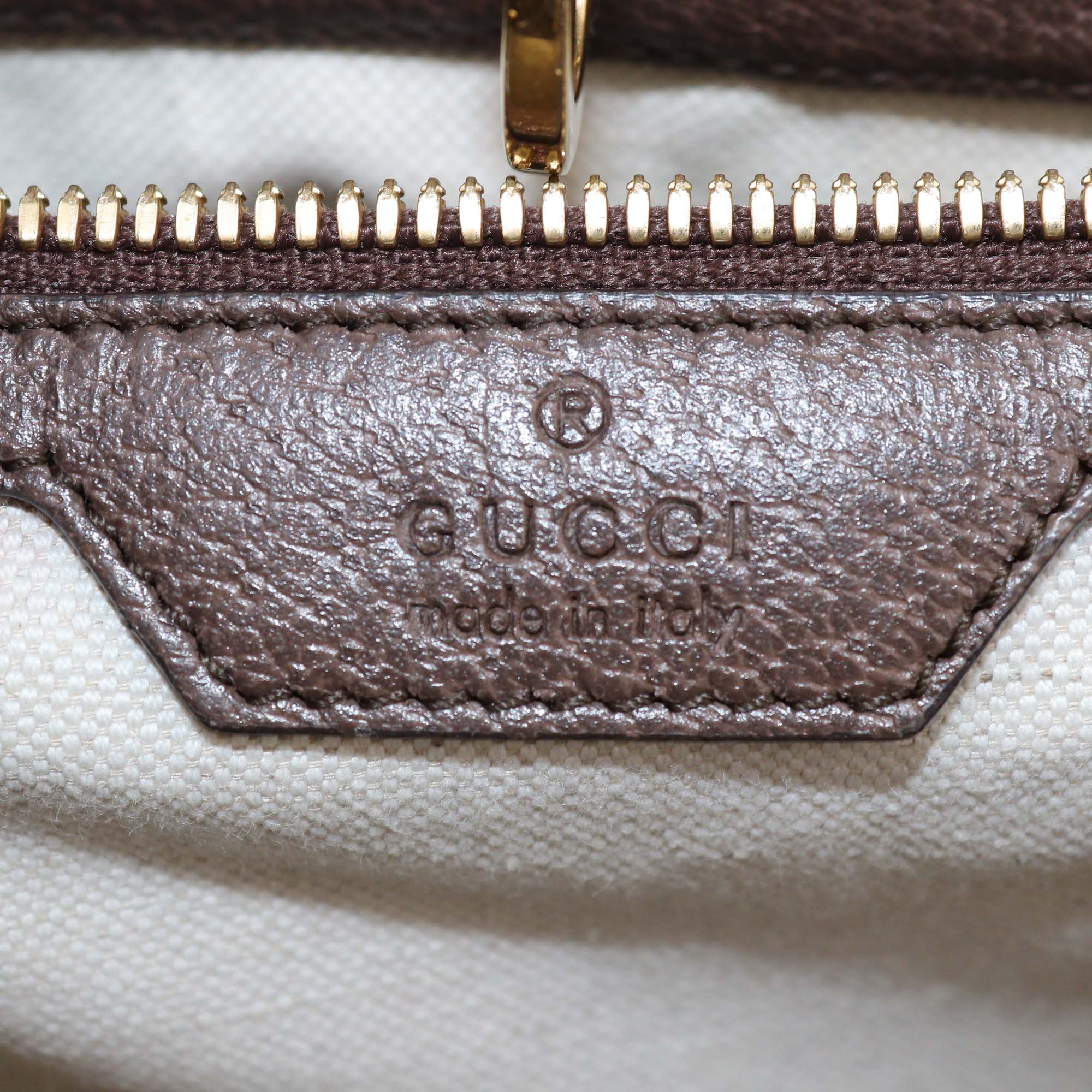 Gucci Beige/Ebony Jumbo GG Canvas and Leather Web Tote