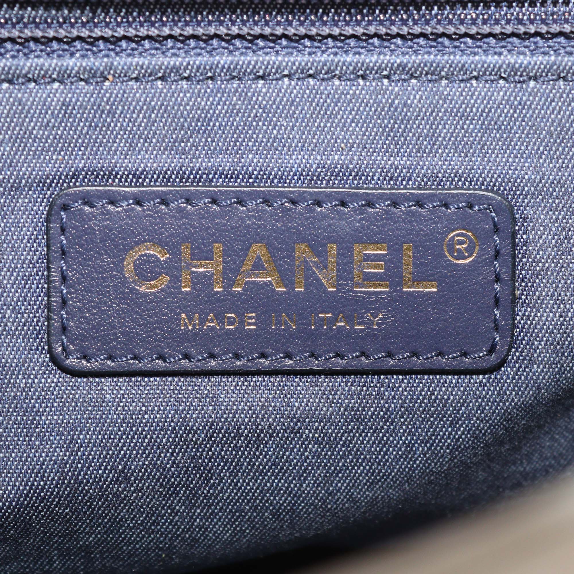 Chanel Grey Quilted Leather Resin Bi-Color Chain Flap Bag