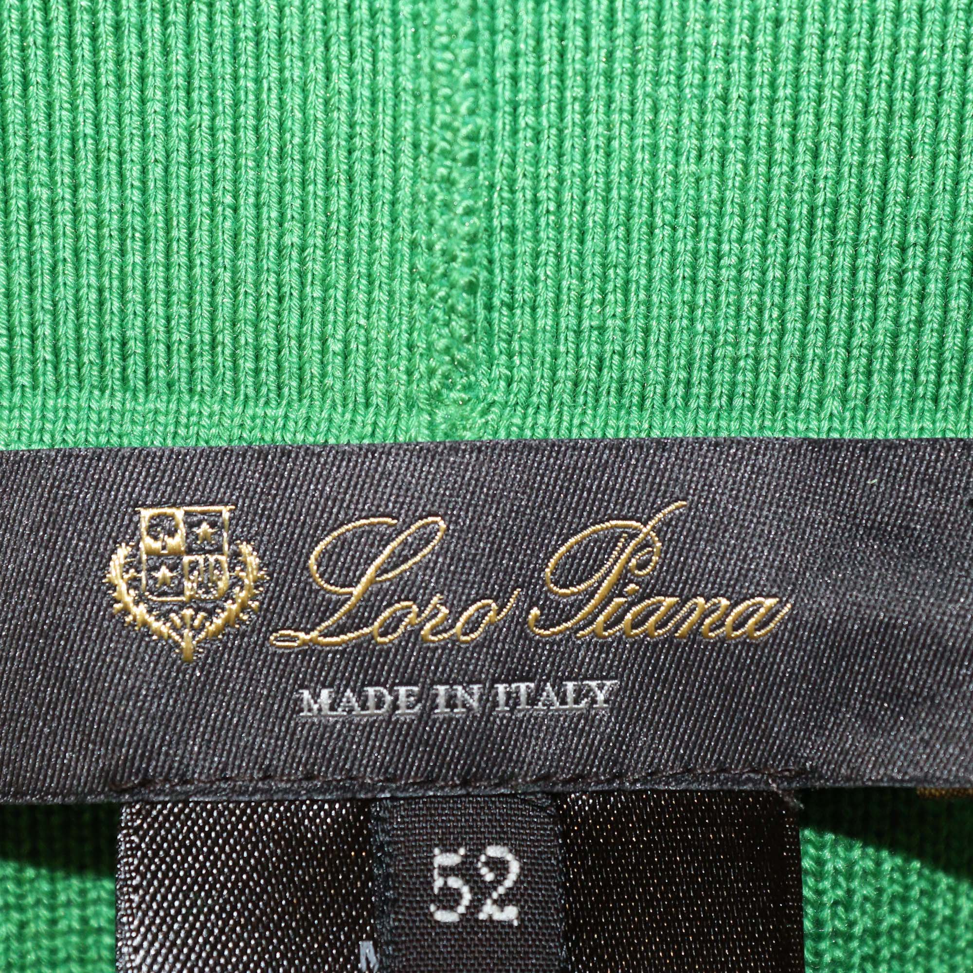Loro Piana Green Blend Silk Knitted Wide Leg Pants