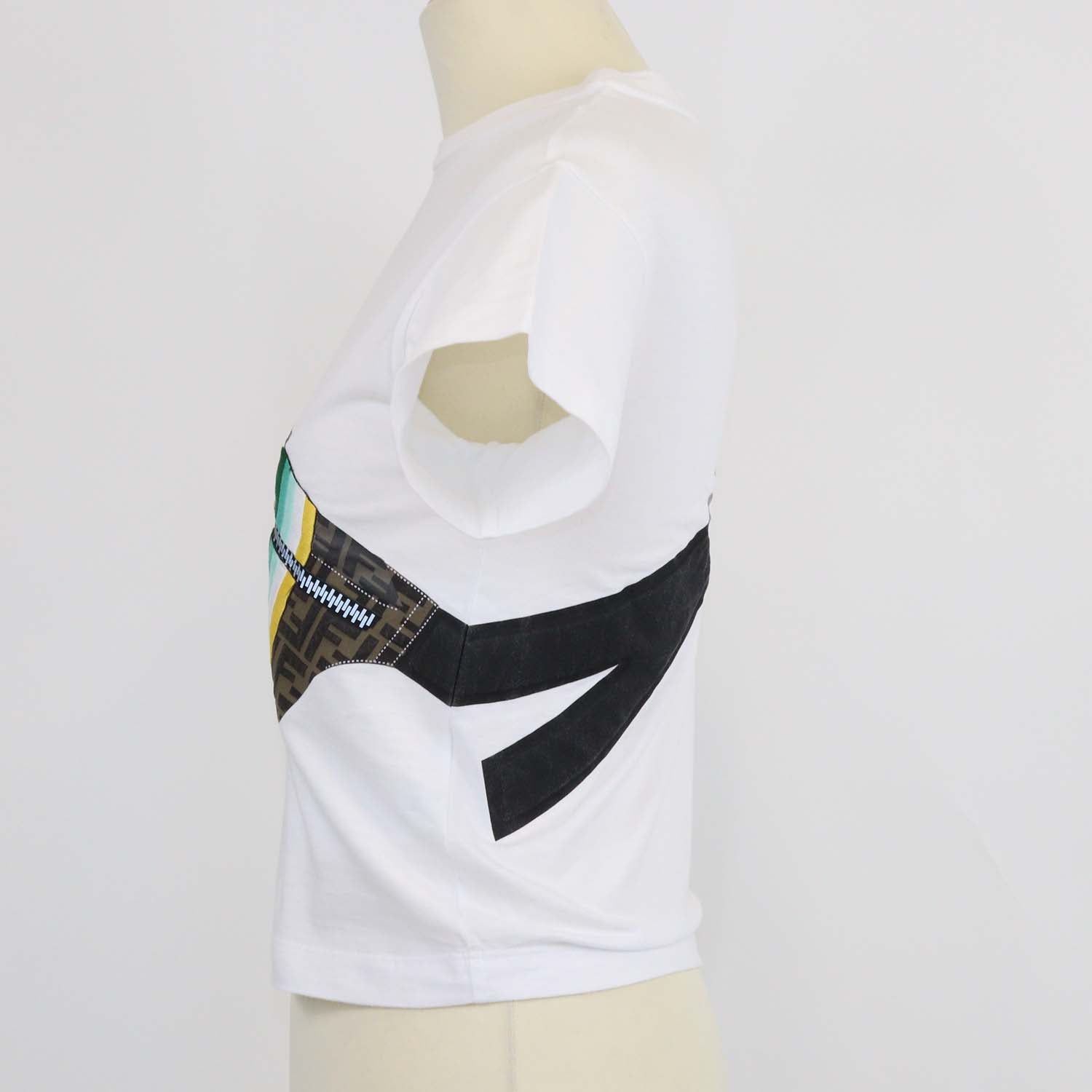 Fendi kids White Cotton Sling Bag Print T-Shirt
