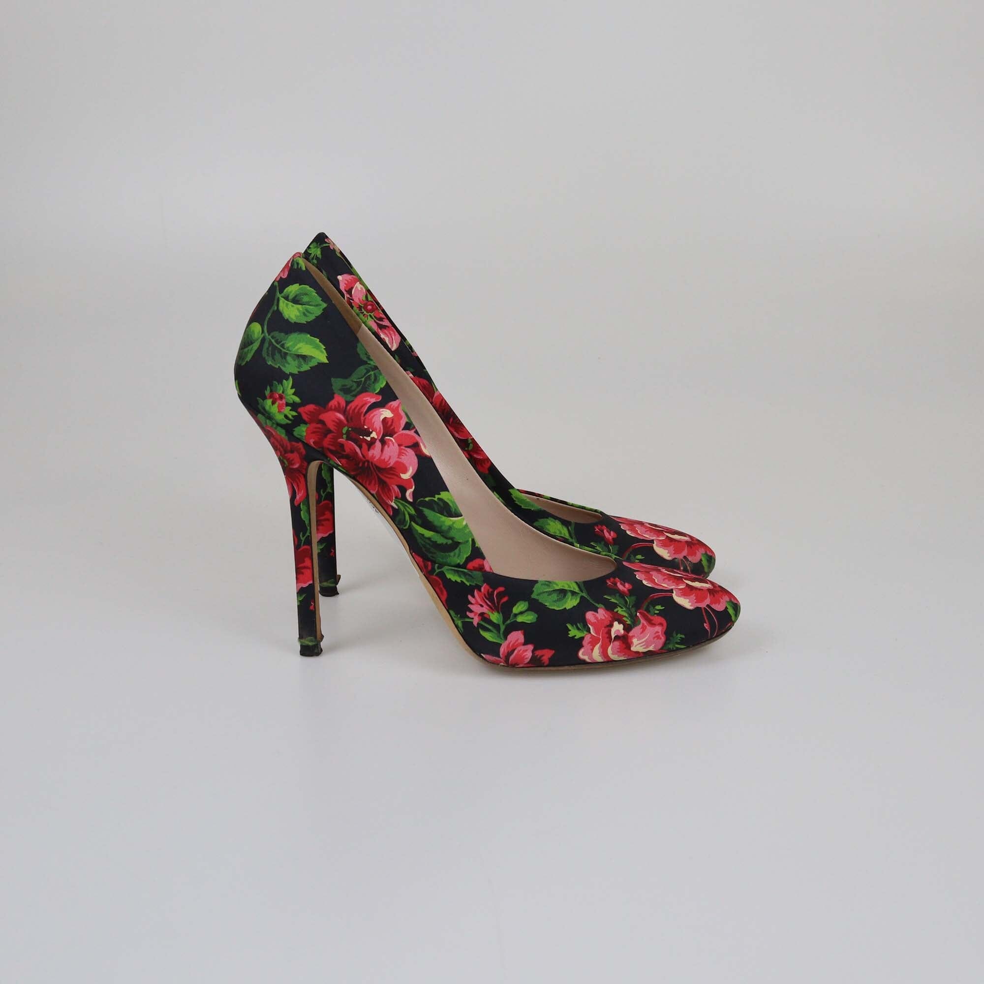 Miu Miu Multicolor Floral Printed Pumps Womens Miu miu