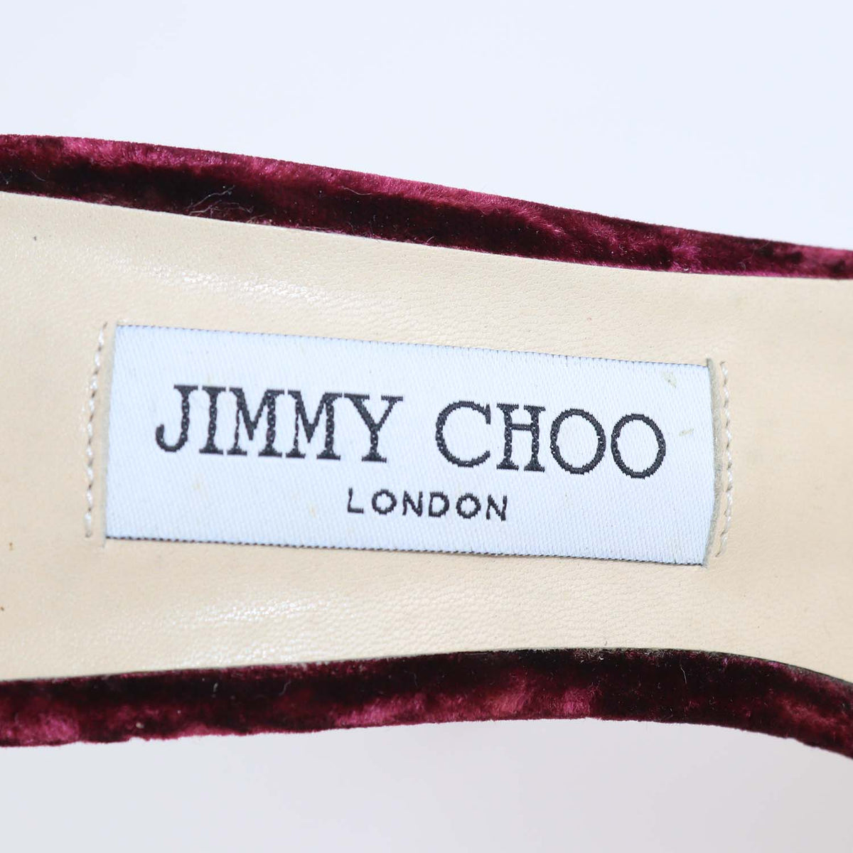 Jimmy Choo Burgundy Velvet and Leather Ankle Strap Platform Sandals