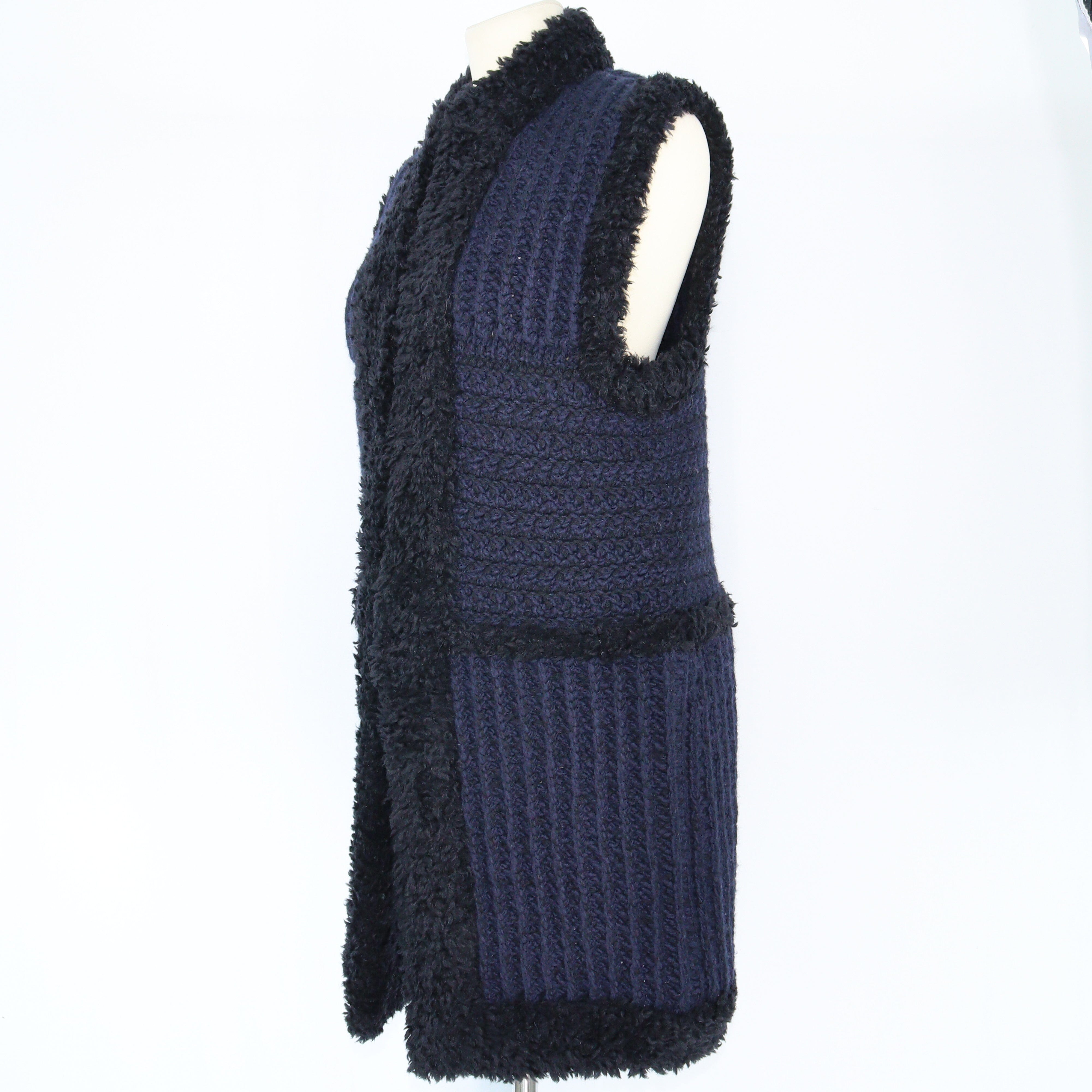 Blue/Black Chunky Knit Vest Jacket Clothing Dior 