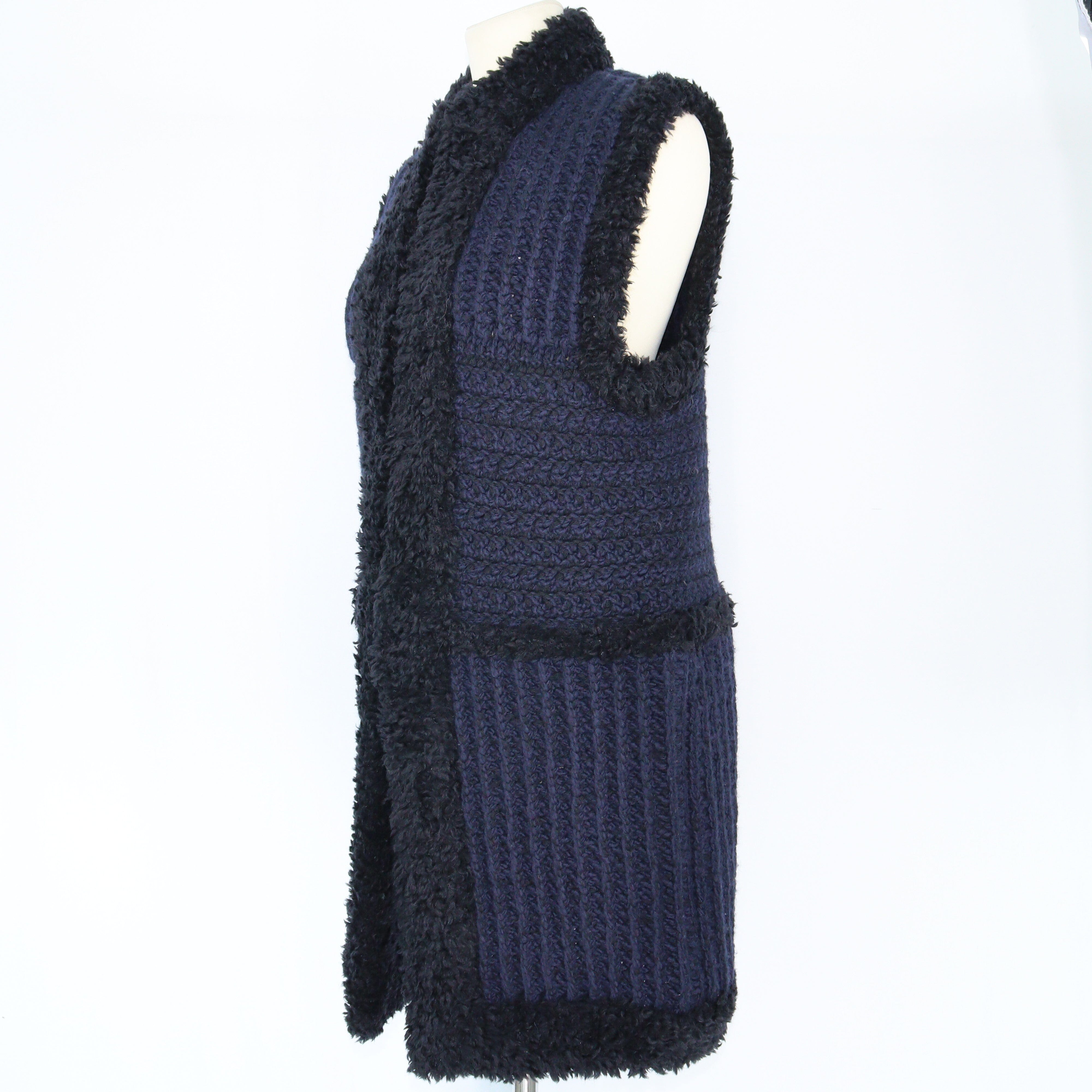 Blue/Black Chunky Knit Vest Jacket Clothing Dior