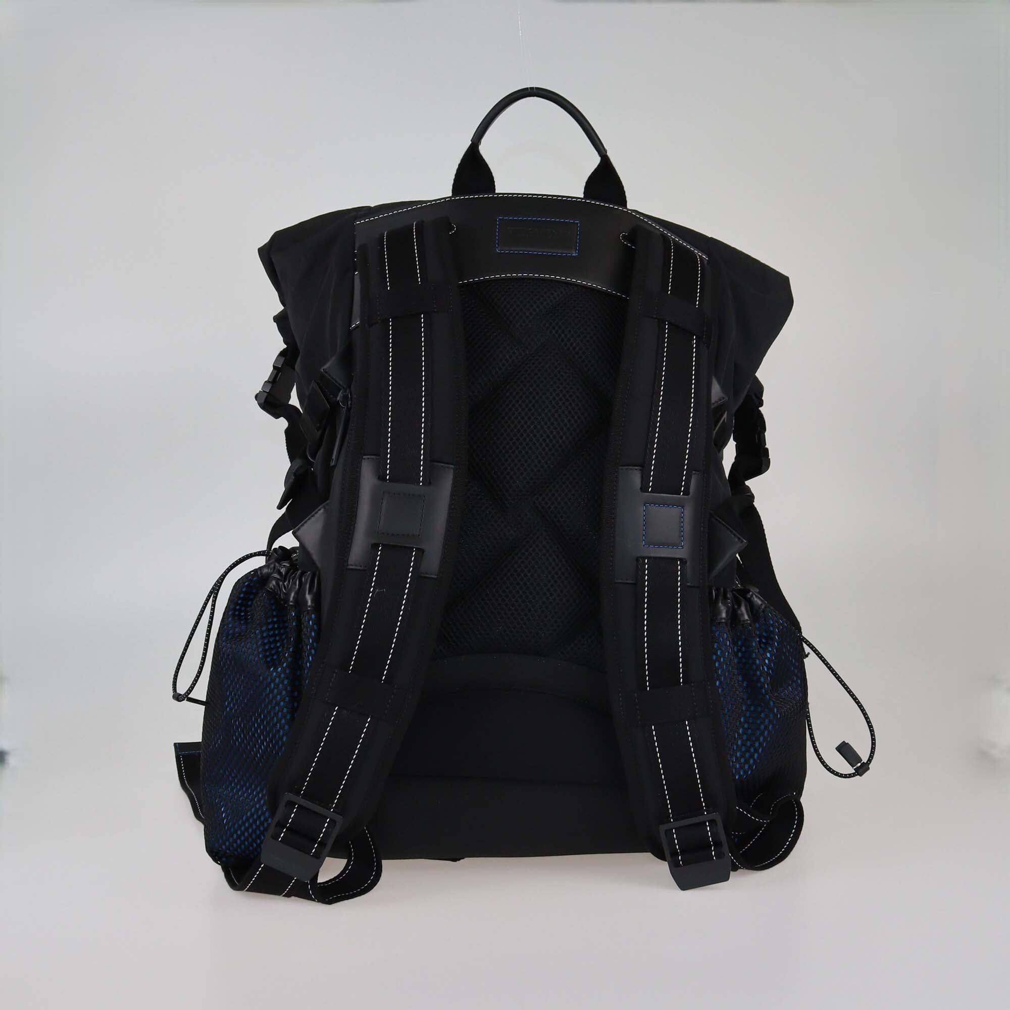 Bottega Veneta Black/Blue Paper Touch Backpack Mens Bottega Veneta