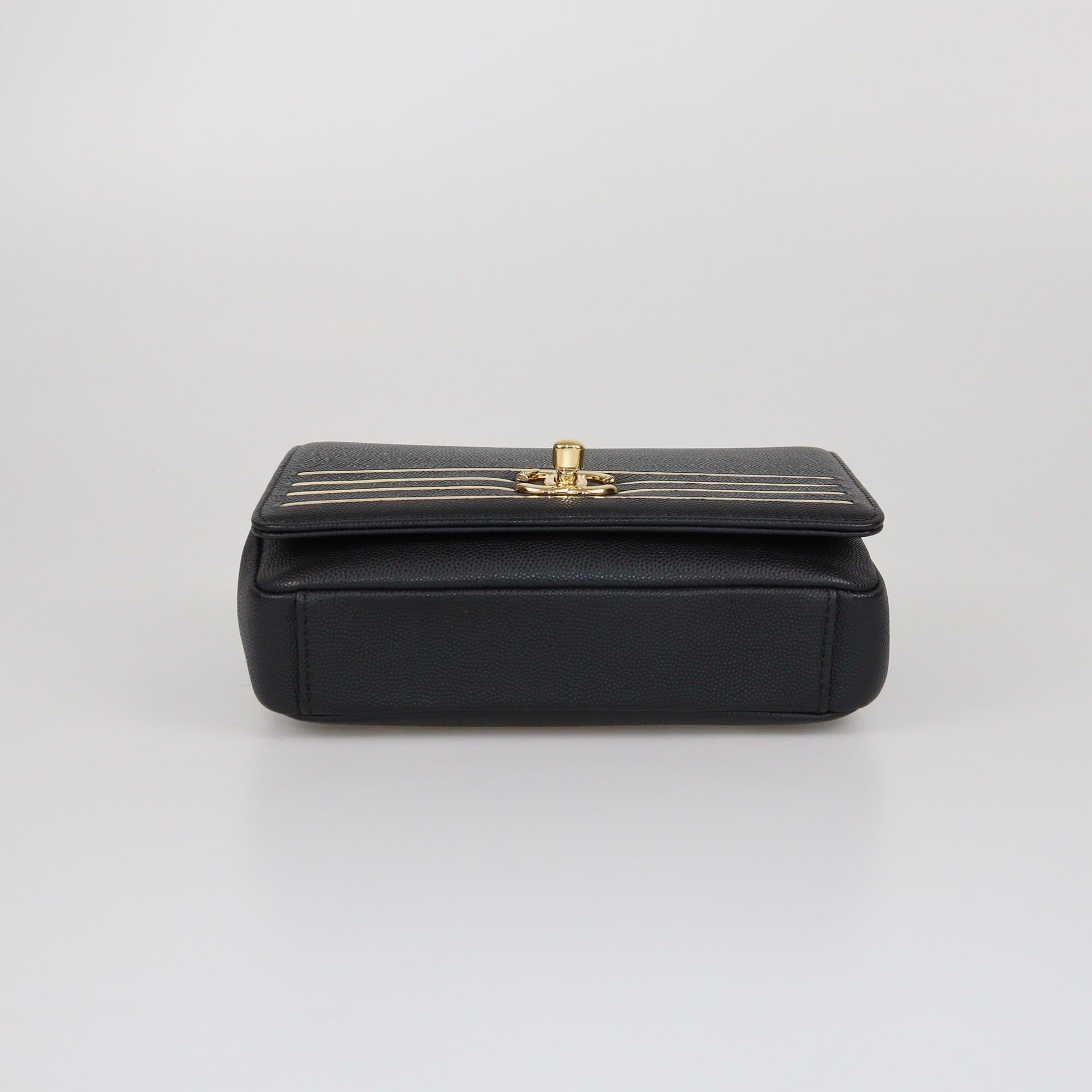Chanel Black Captain Belt Bag Womens Chanel