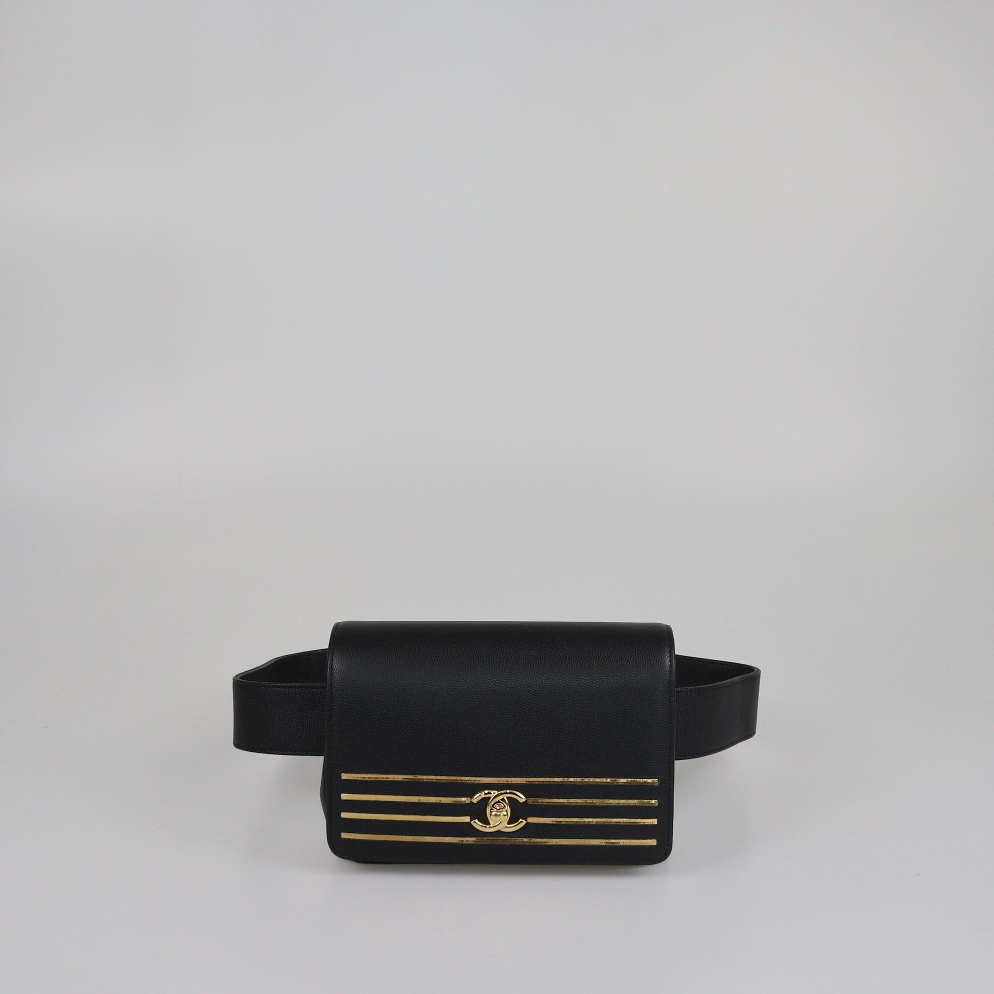 Chanel Black Captain Belt Bag Womens Chanel