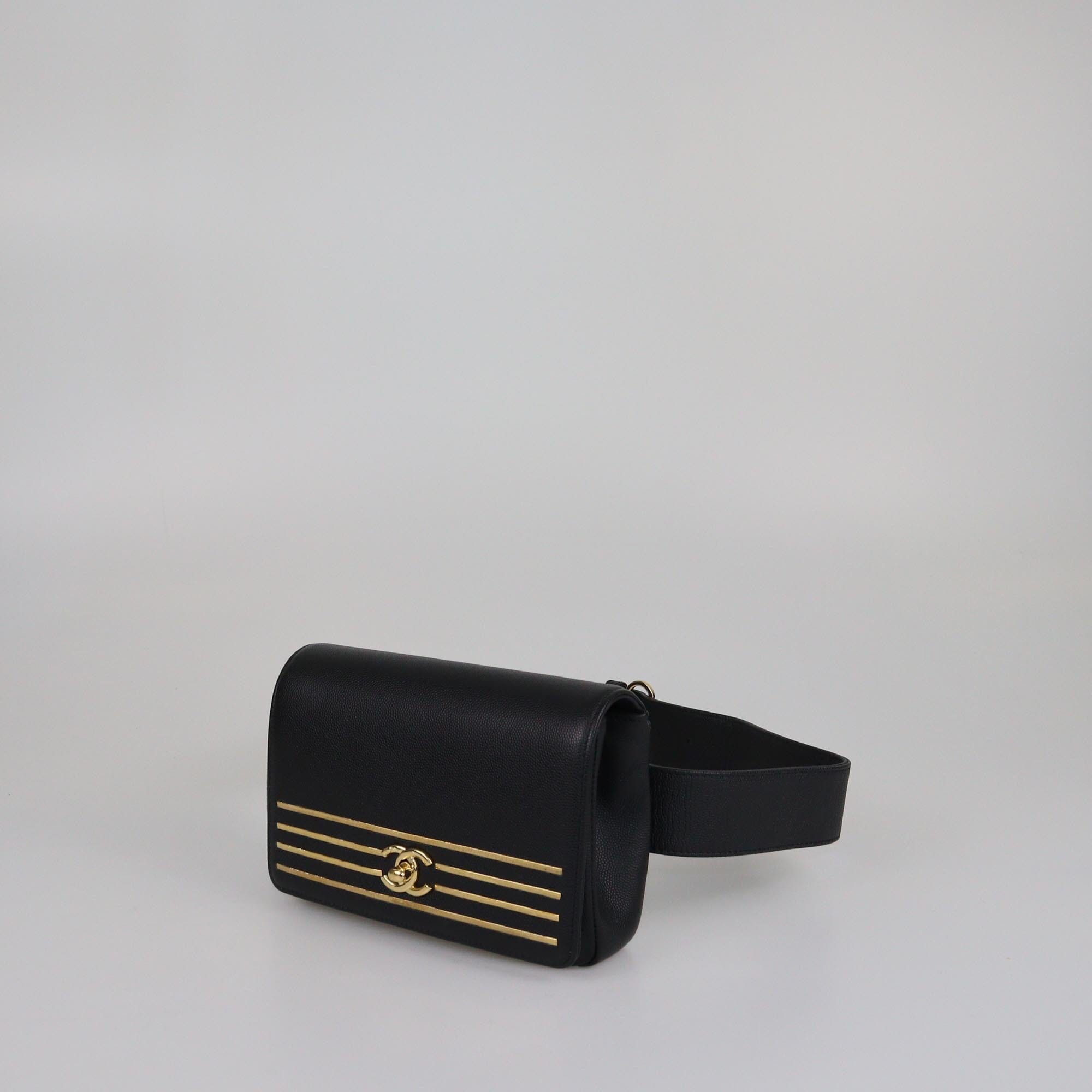 Chanel Black Captain Belt Bag Womens Chanel