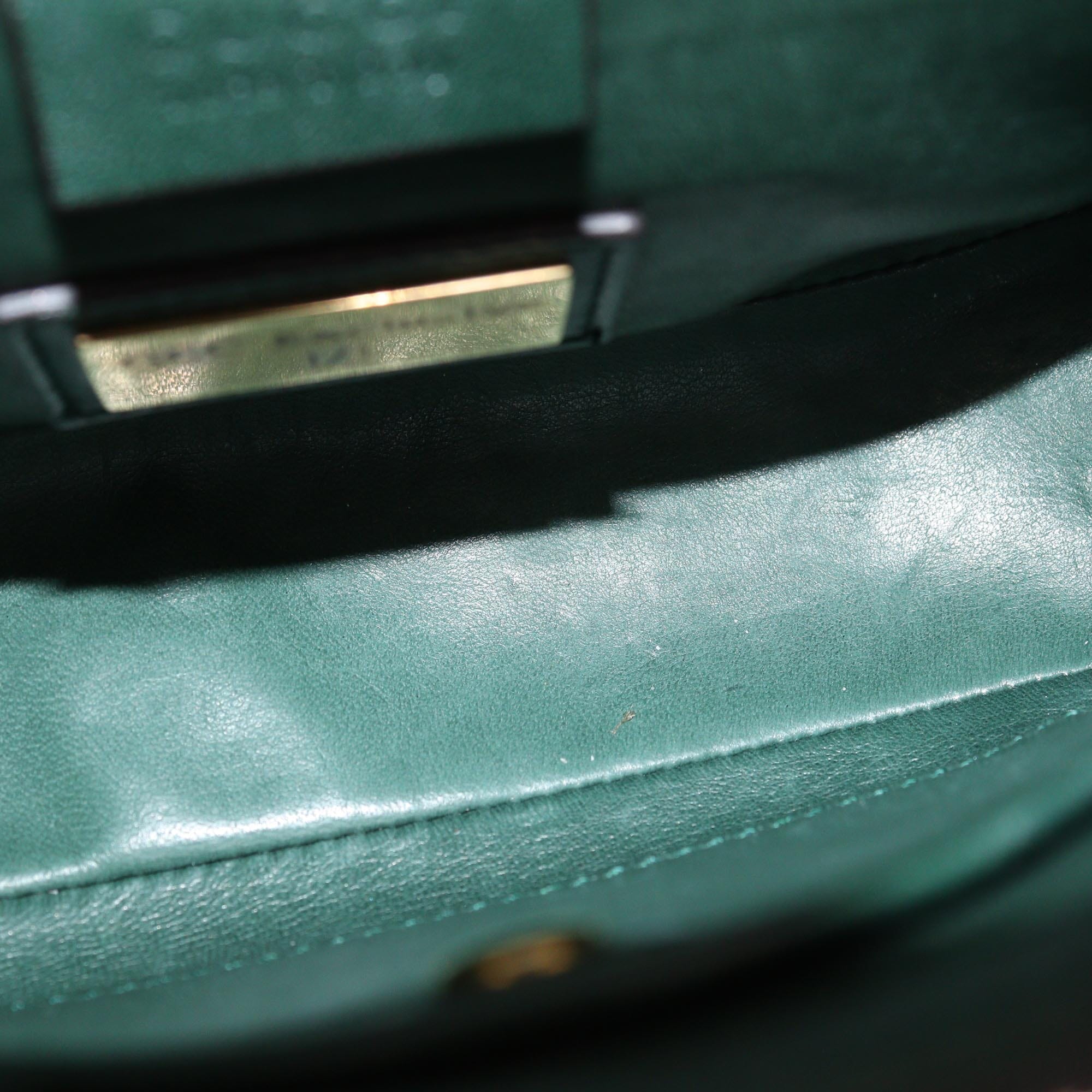 Gucci Green Croc Small Limited Edition GCC 1/1 Lady Web Shoulder Bag Womens Gucci