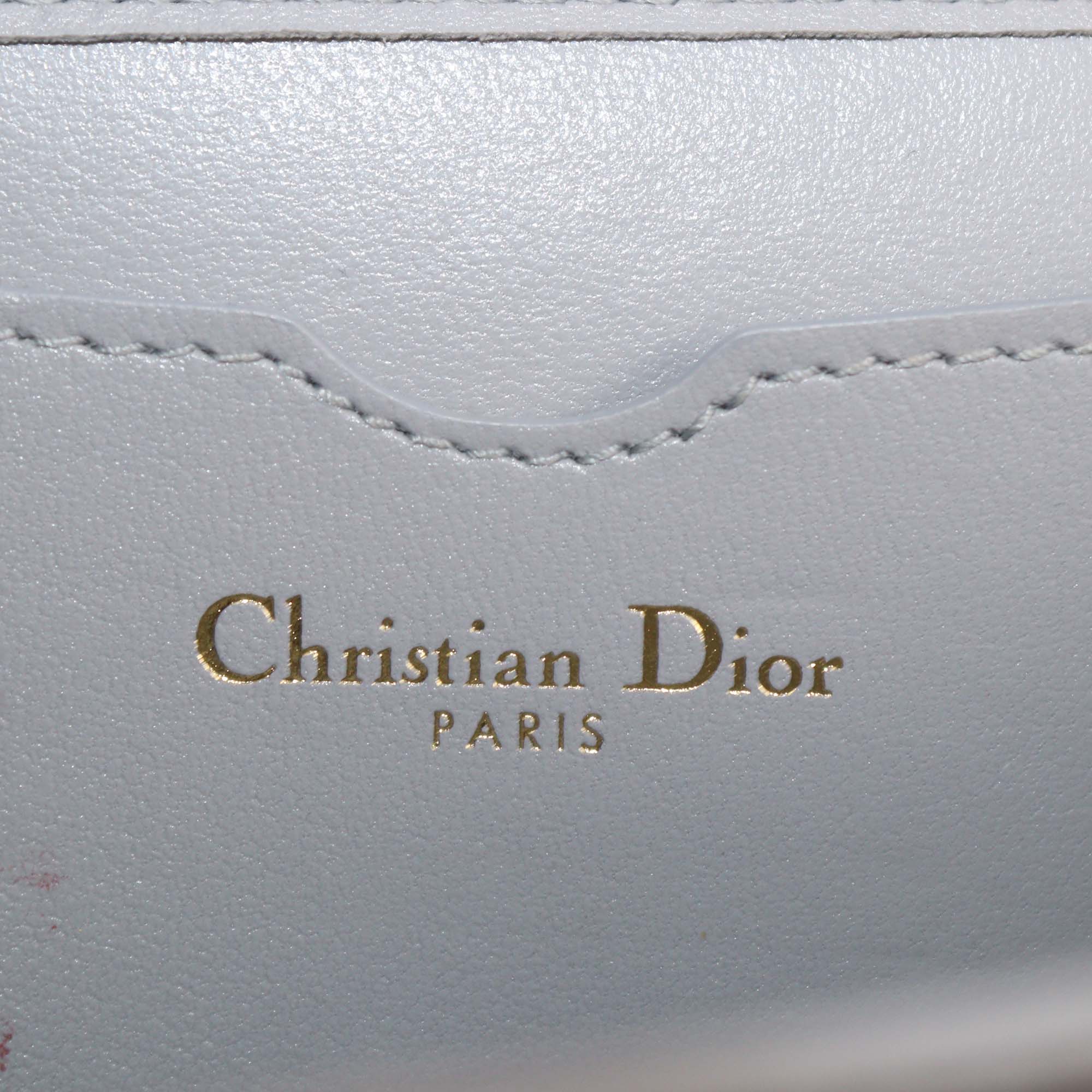 Christian Dior Grey Leather La Lune Tarot Clutch