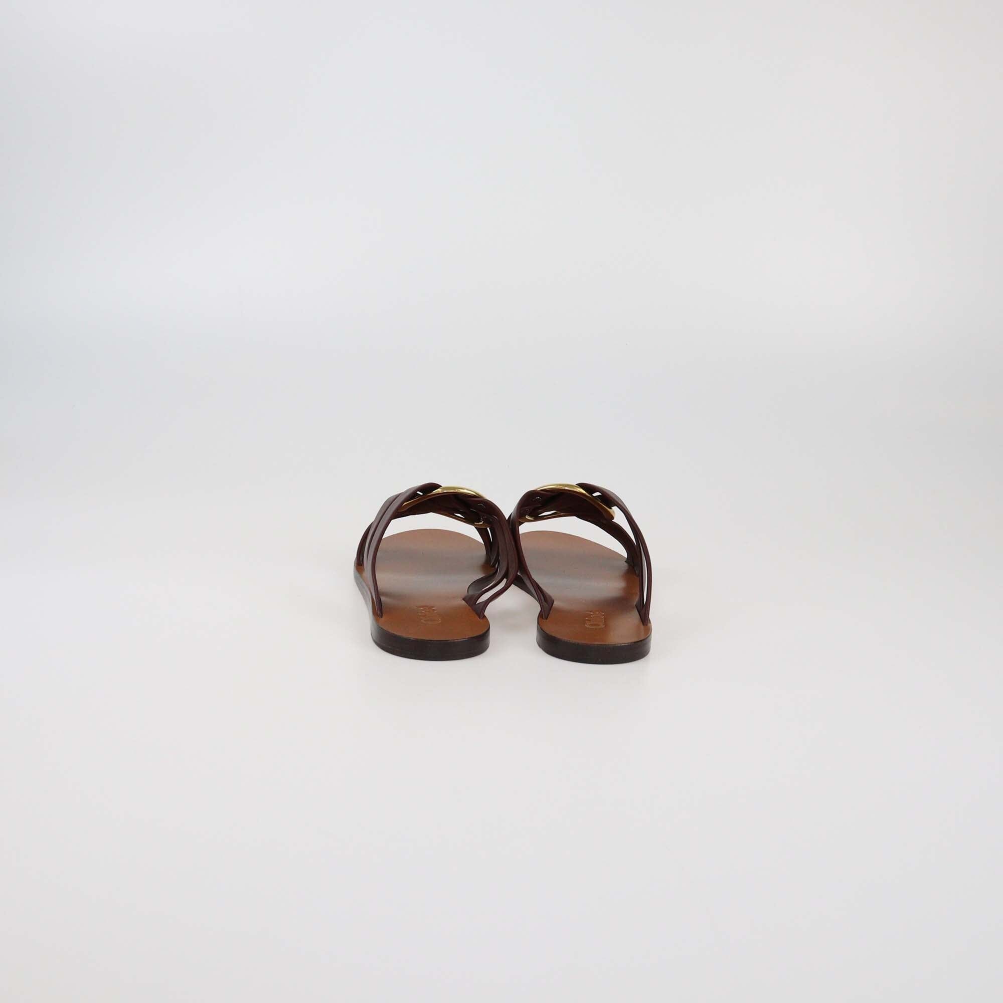 Chloe Deep Purple Rony Flat Sandals Womens Chloe