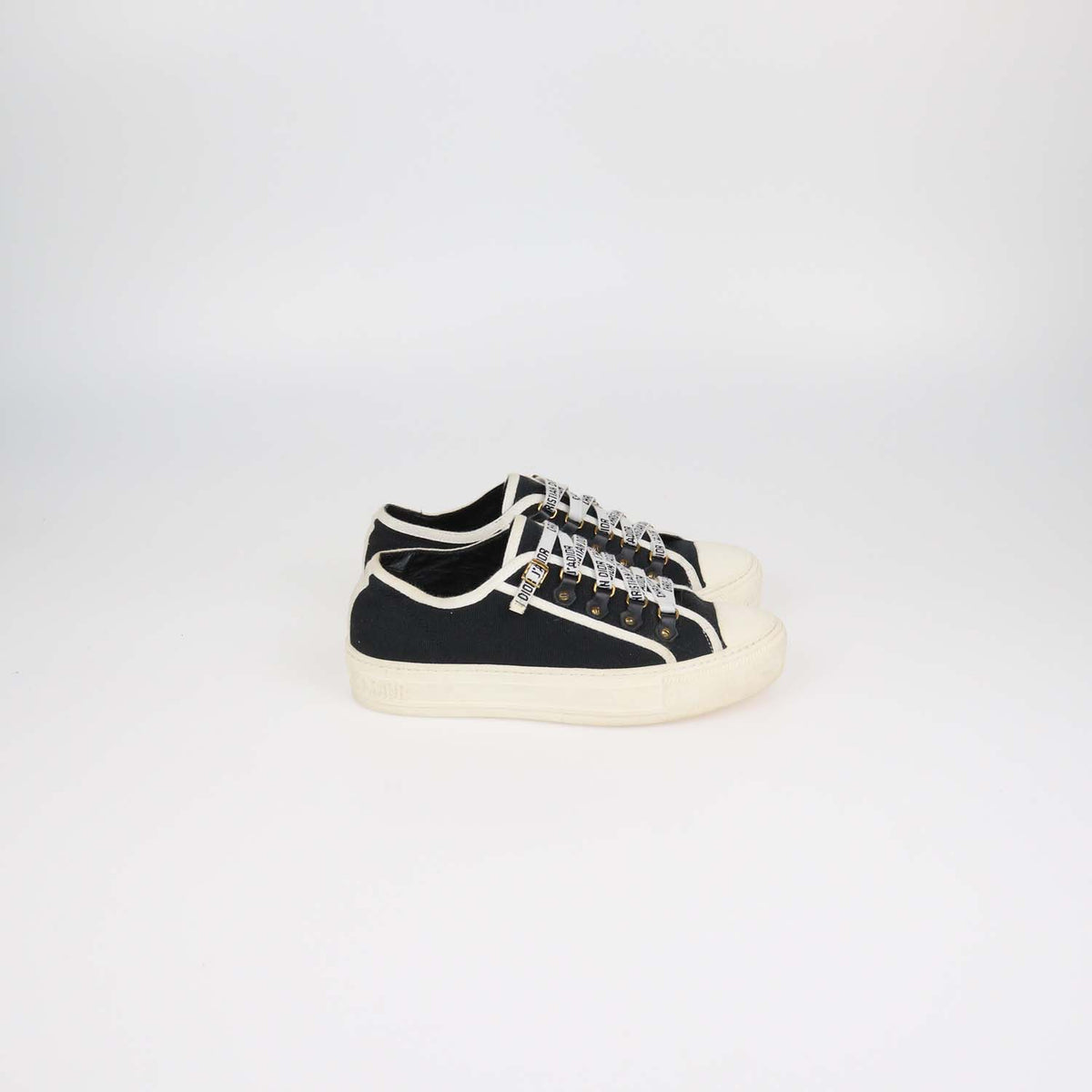 Christian Dior Black Canvas Walk n' Dior Low Top Sneakers