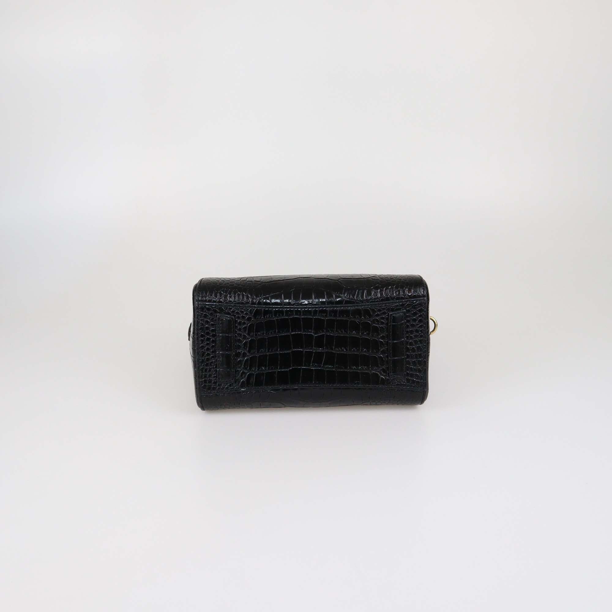 Givenchy Black Croc Embossed Leather Mini Antigona Satchel