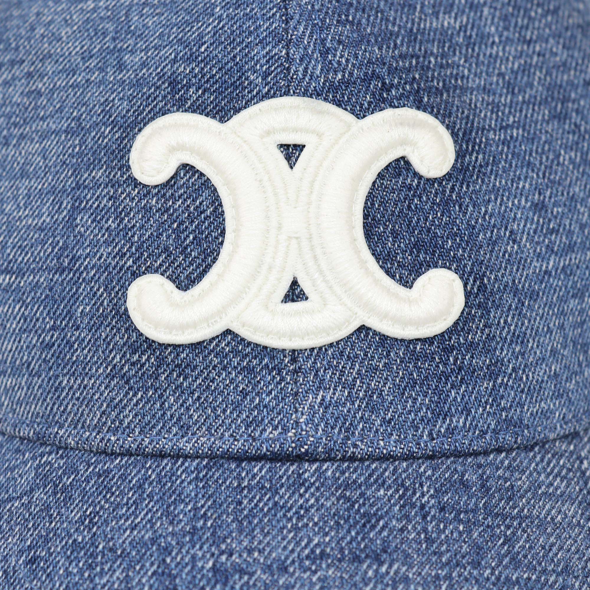 Celine Blue Union Wash Denim Triomphe Baseball Cap