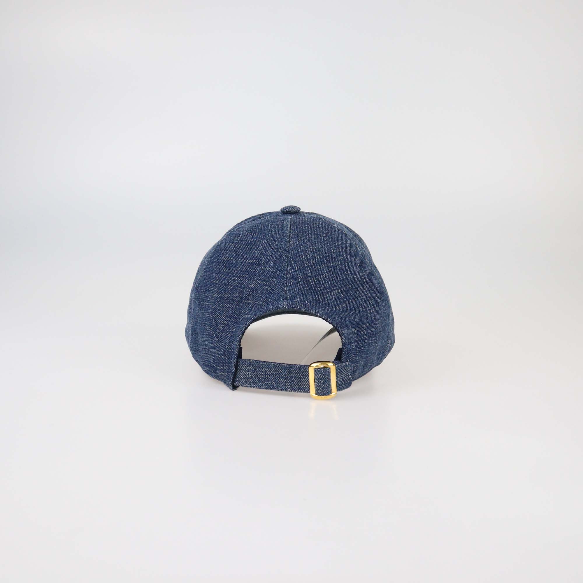 Celine Blue Union Wash Denim Triomphe Baseball Cap