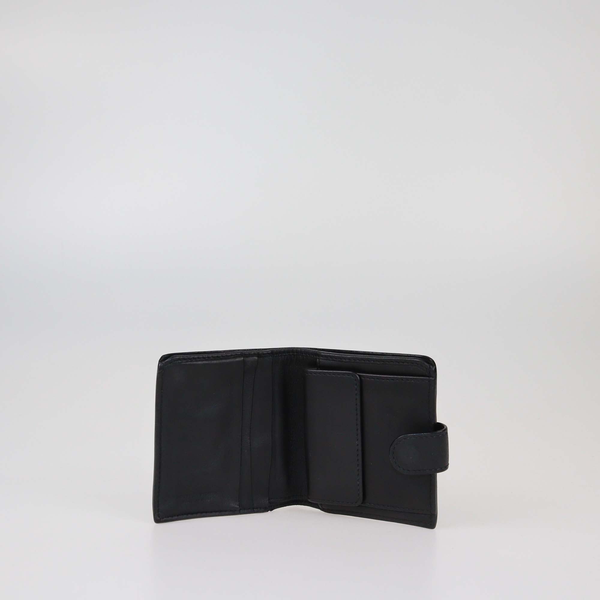 Bottega Veneta Black Intrecciato Leather French Wallet