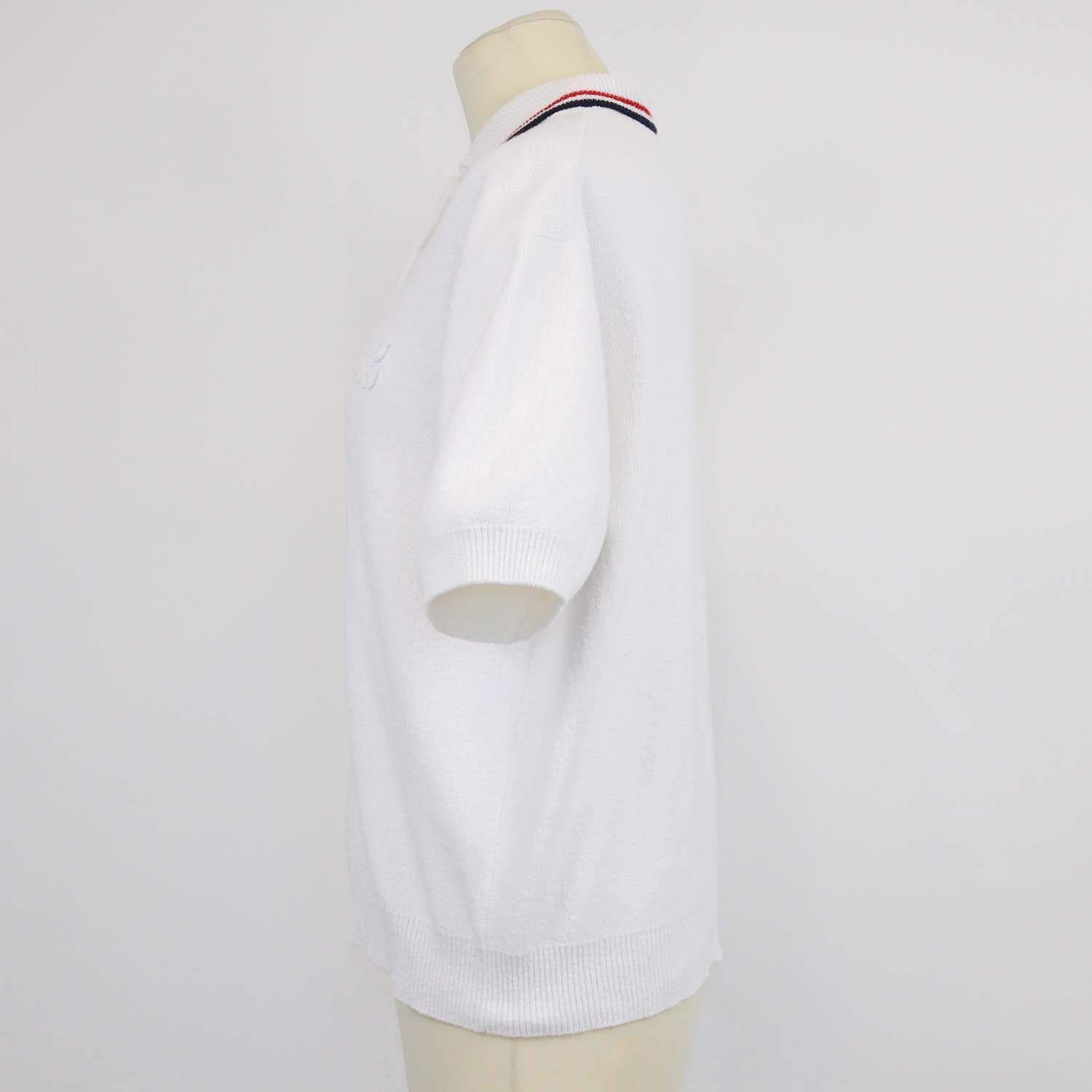 Miu Miu White Terry Cloth Polo Shirt