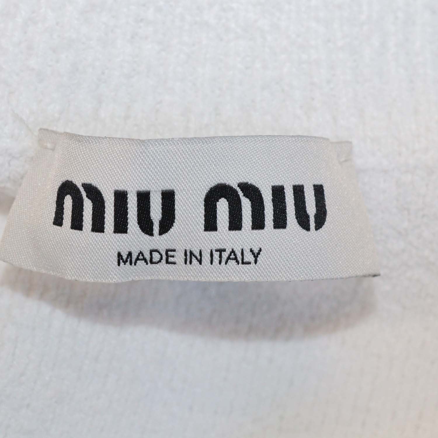 Miu Miu White Terry Cloth Polo Shirt