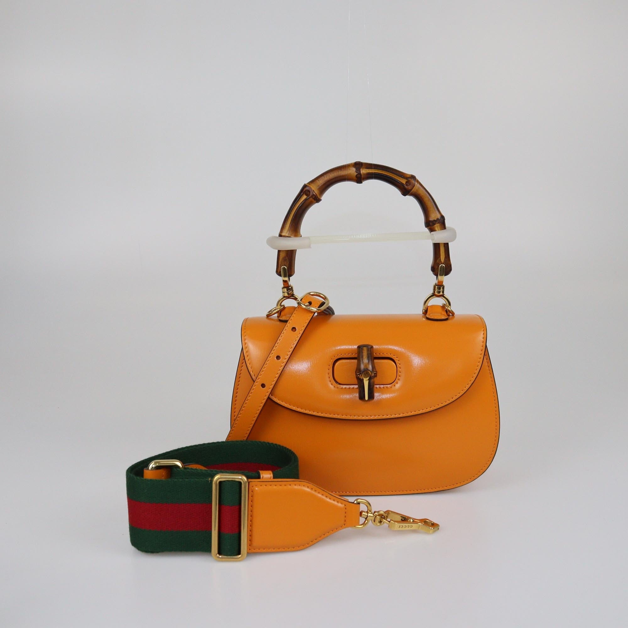 Gucci Tan Small Bamboo 1947 Top Handle Bag Womens Gucci