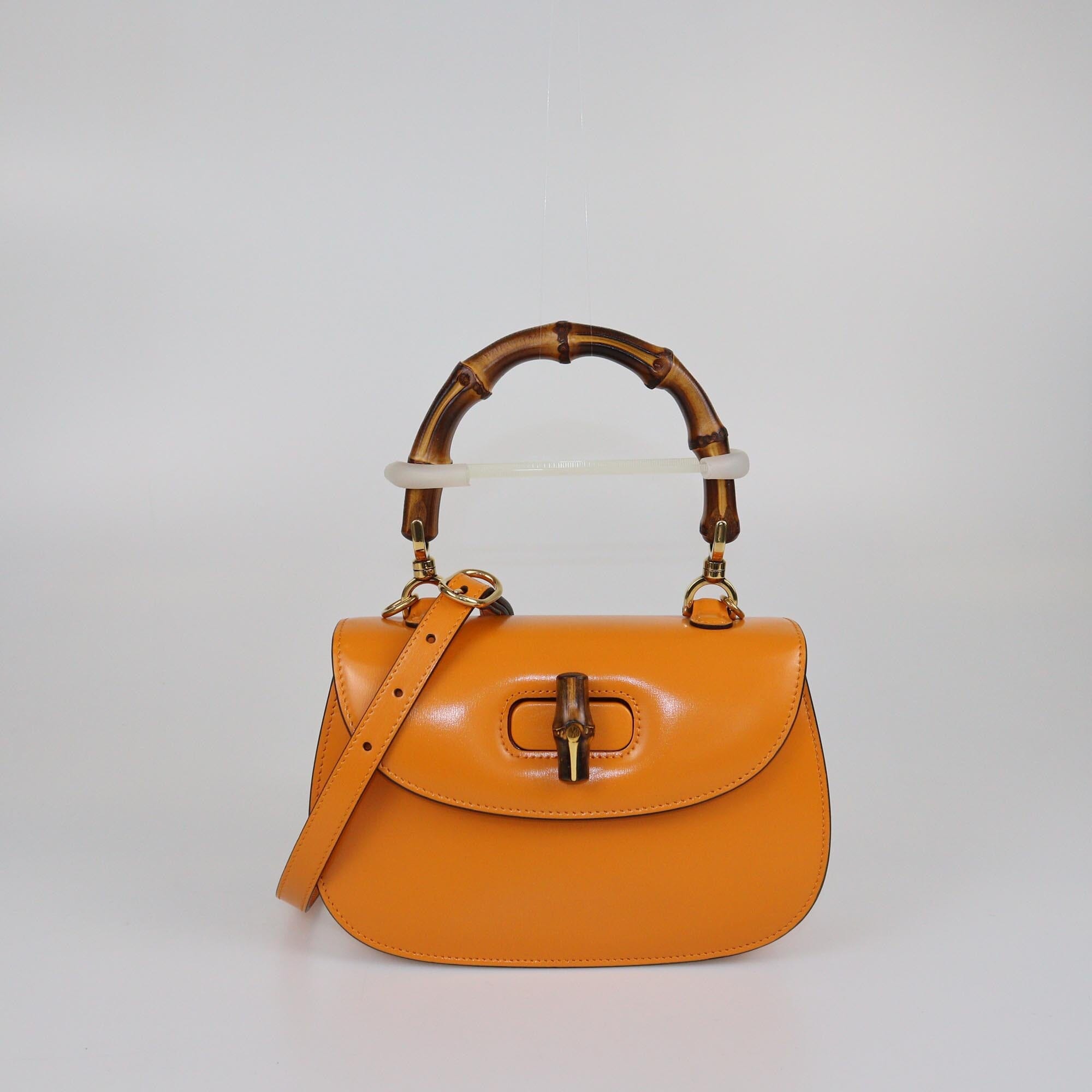 Gucci Tan Small Bamboo 1947 Top Handle Bag Womens Gucci