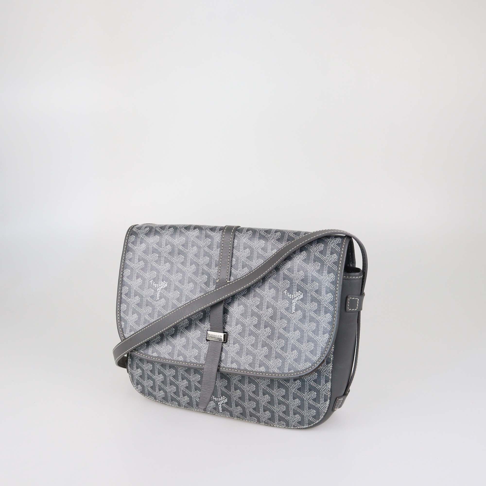 Goyard Grey Goyardine Coated Canvas Belvedere MM Bag
