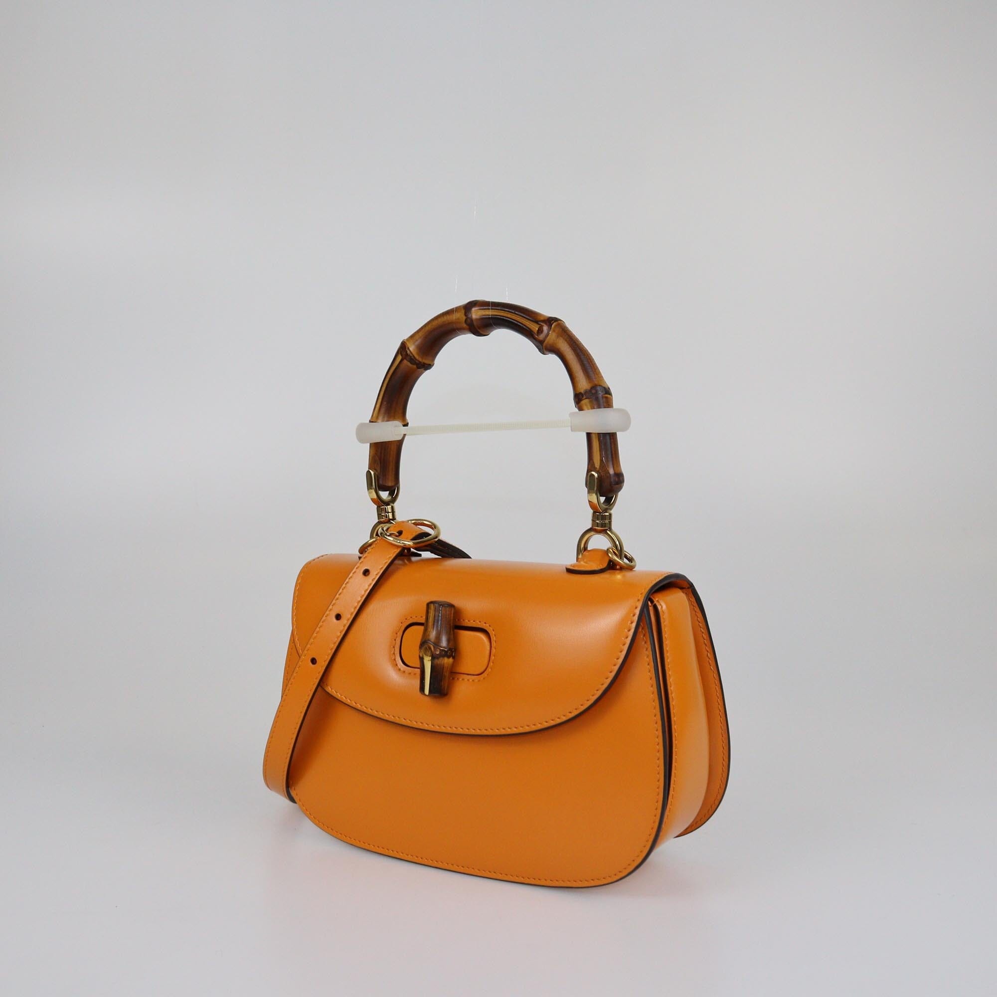 Gucci Tan Small Bamboo 1947 Top Handle Bag Womens Gucci