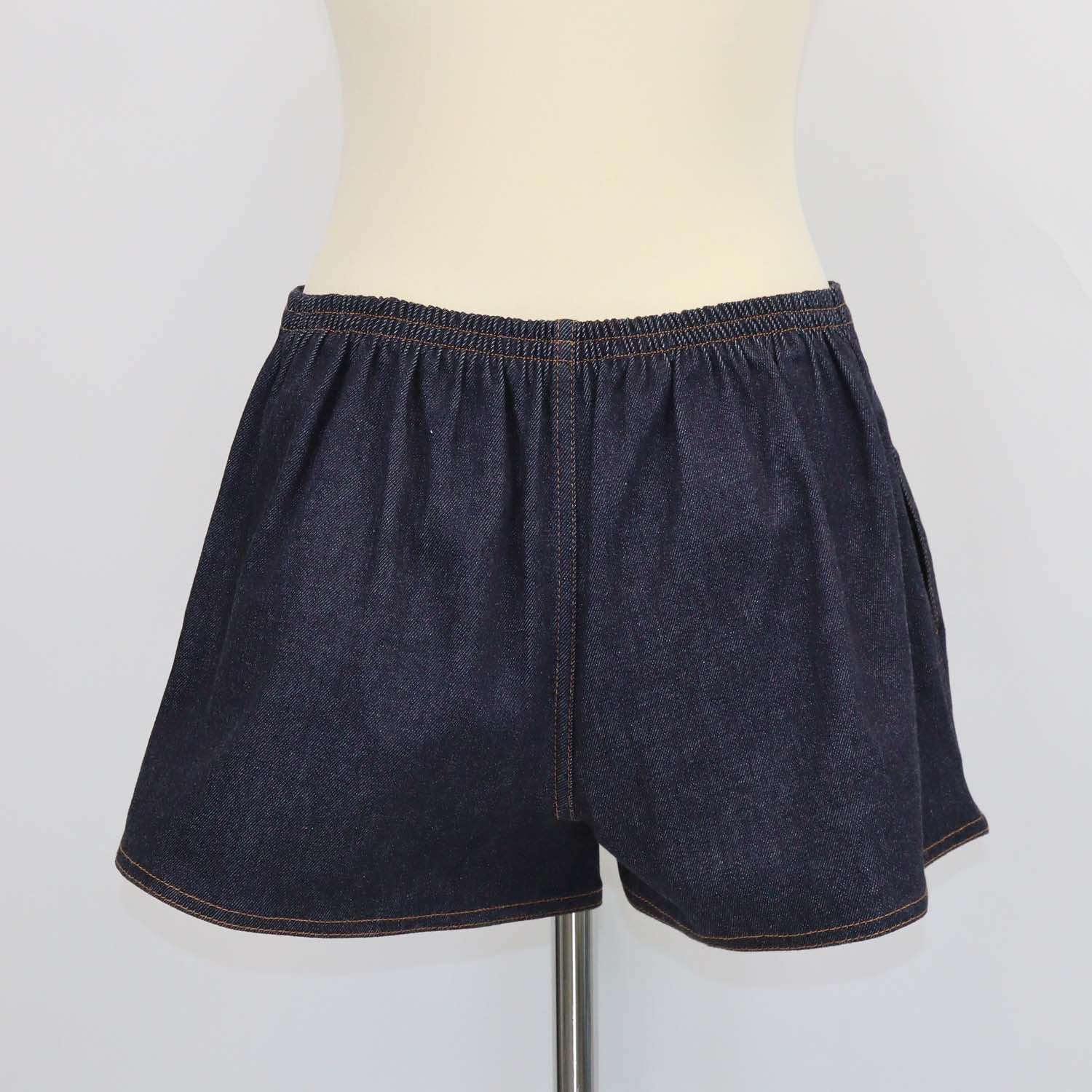 Jacquemus Dark Blue Denim The Amelo de-Nimes Pleated Mini Short