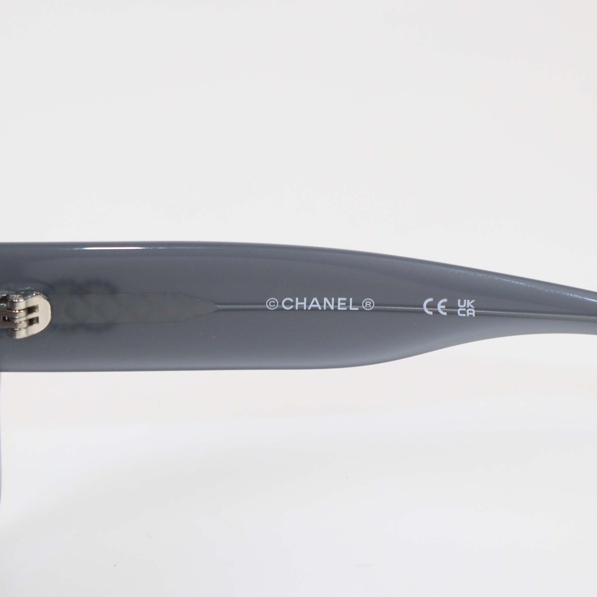 Chanel Grey/Black Acetate Gradient CC Crystal Square Sunglasses