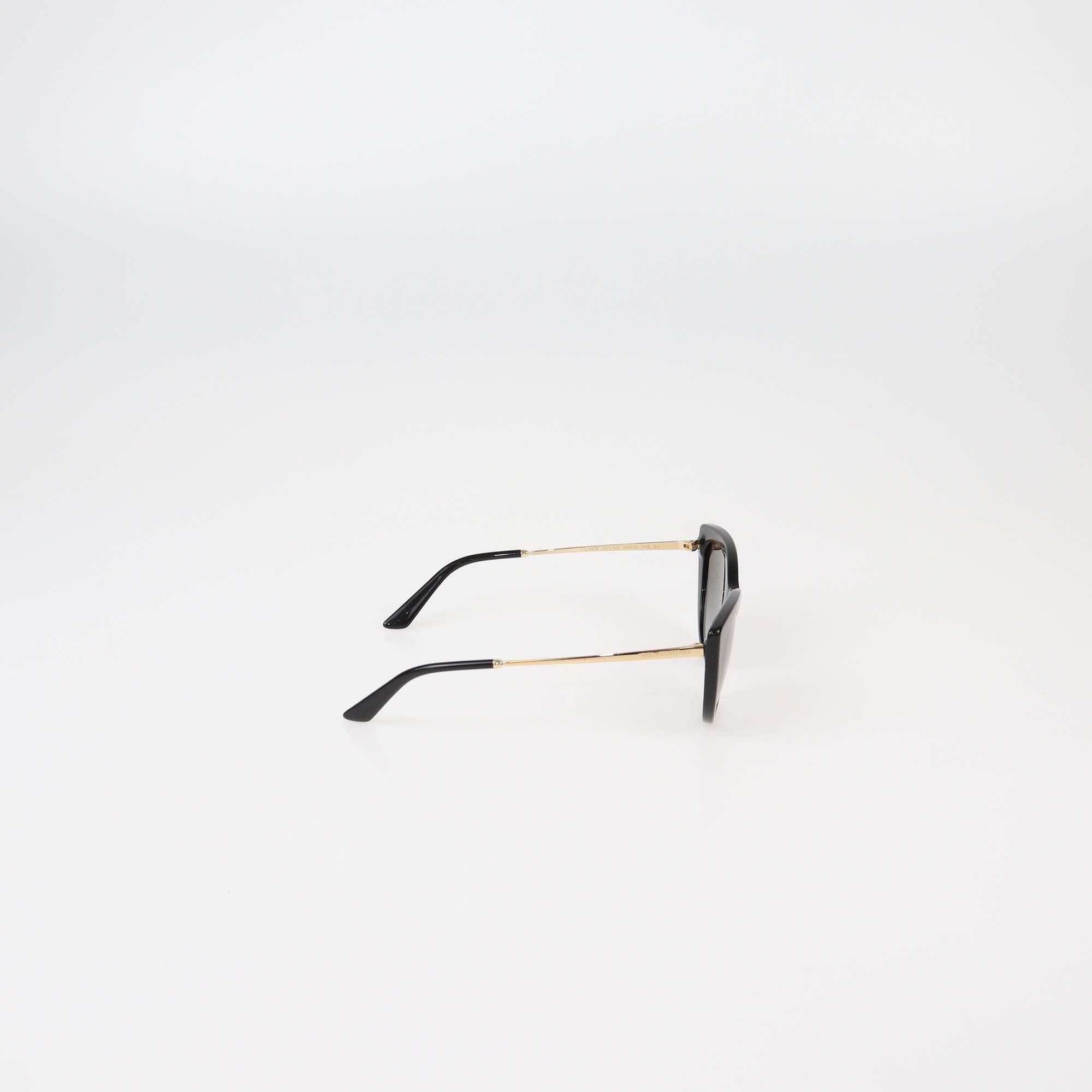 Dolce & Gabbana Black/Gold Gradient Cat-Eye Sunglasses