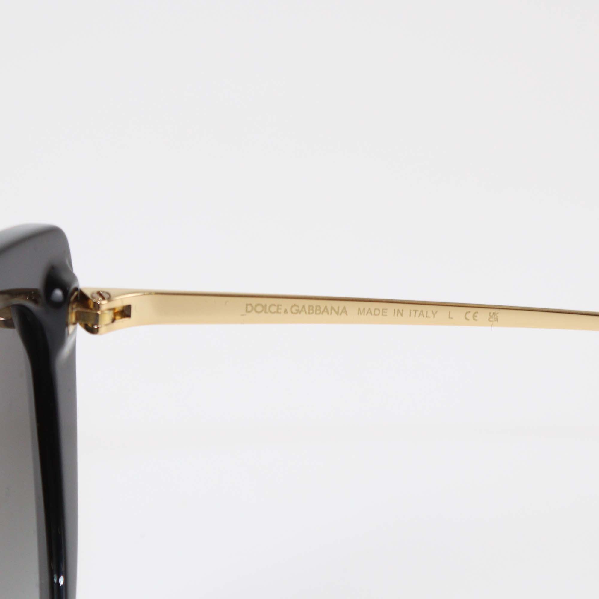 Dolce & Gabbana Black/Gold Gradient Cat-Eye Sunglasses