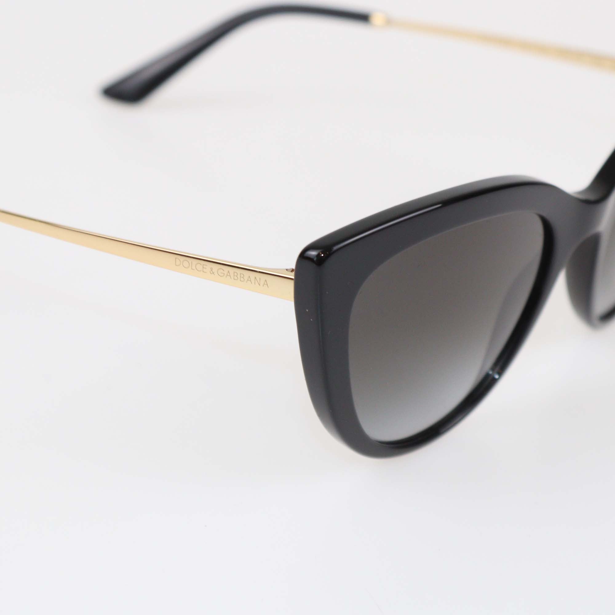 Dolce & Gabbana Black/Gold Gradient Cat-Eye Sunglasses