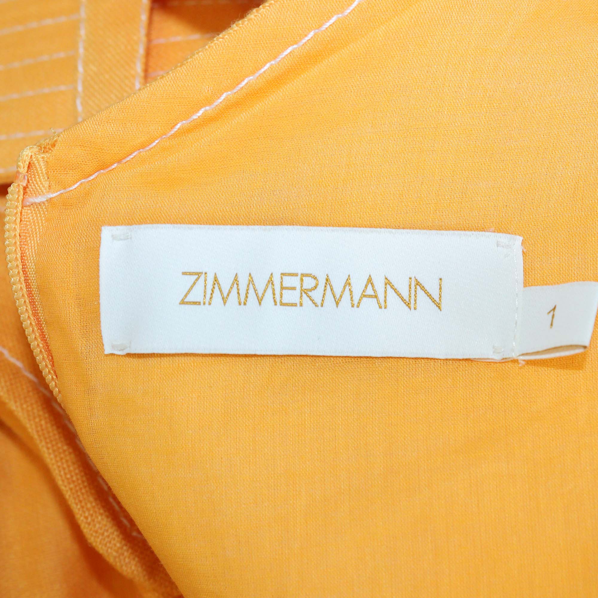 Zimmermann Yellow Linen Belted Super Eight Safari Mini Dress