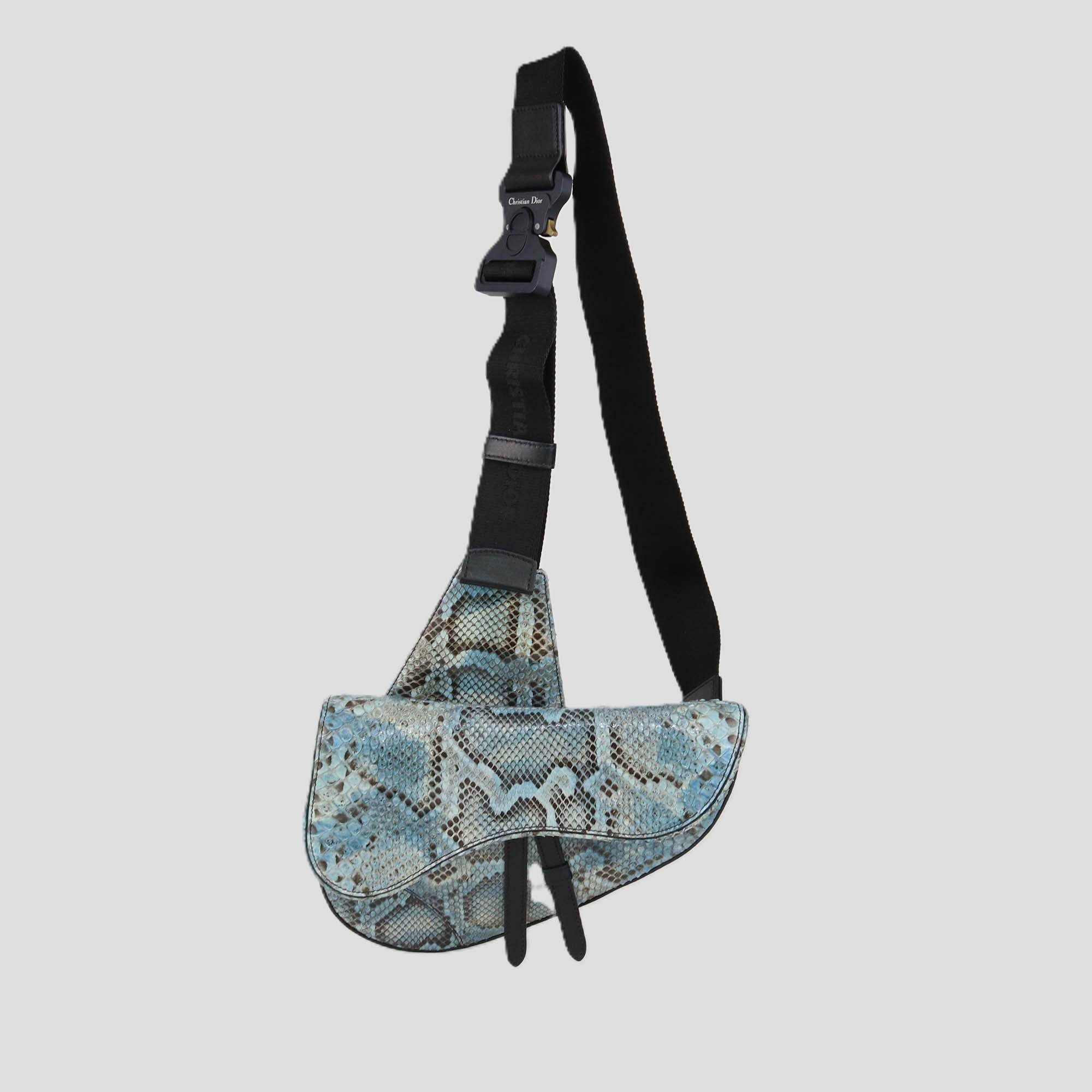 Dior Homme Blue Python Saddle Bag