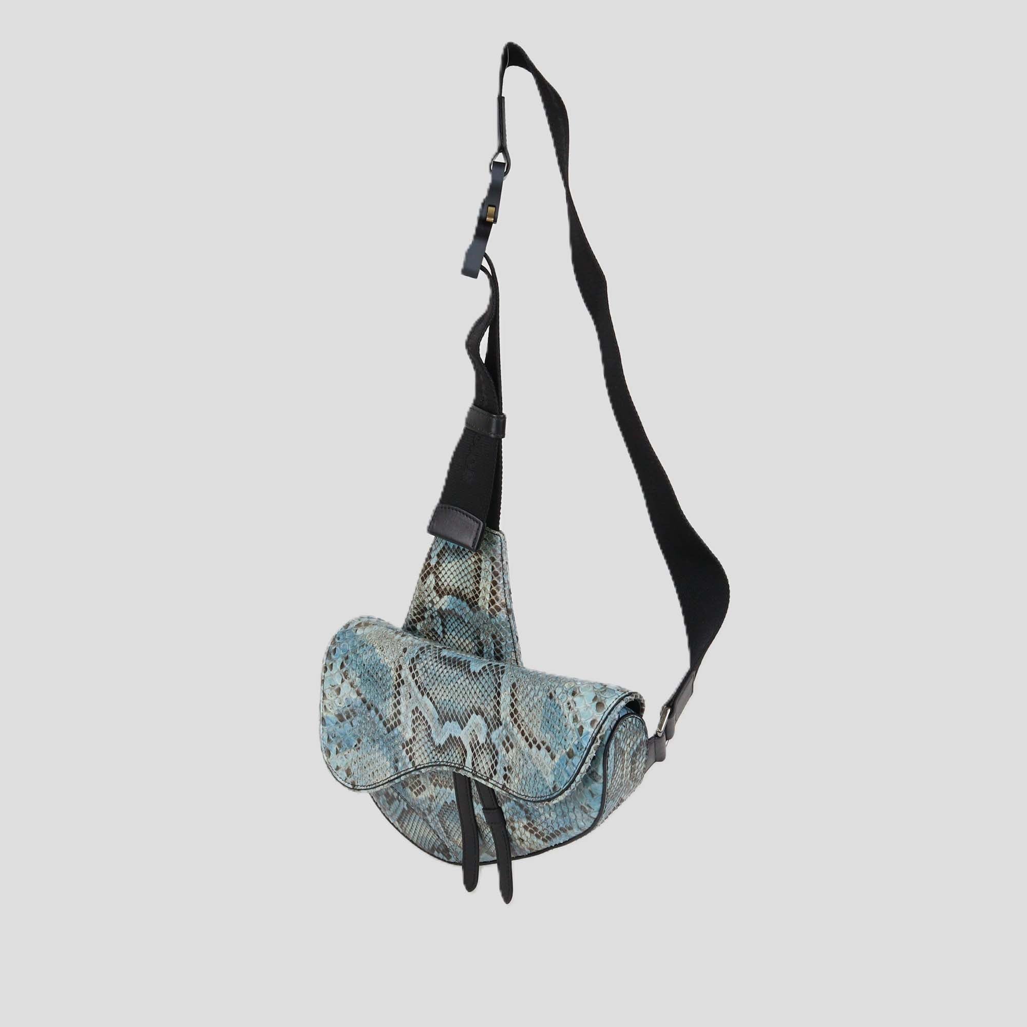 Dior Homme Blue Python Saddle Bag