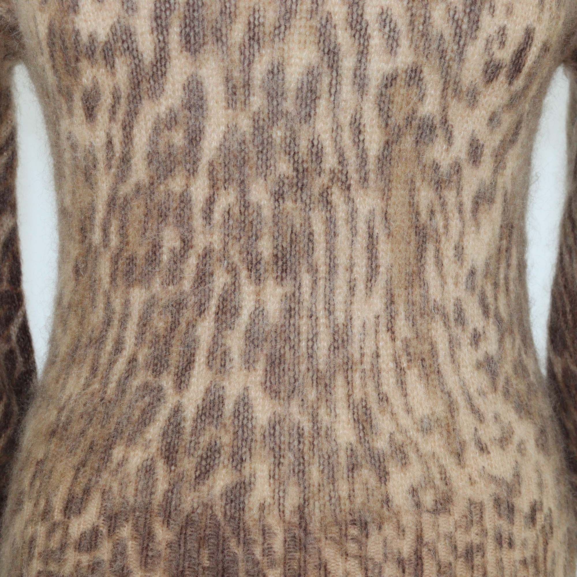 Zimmermann Brown Leopard Print Mohair Knit Sweater