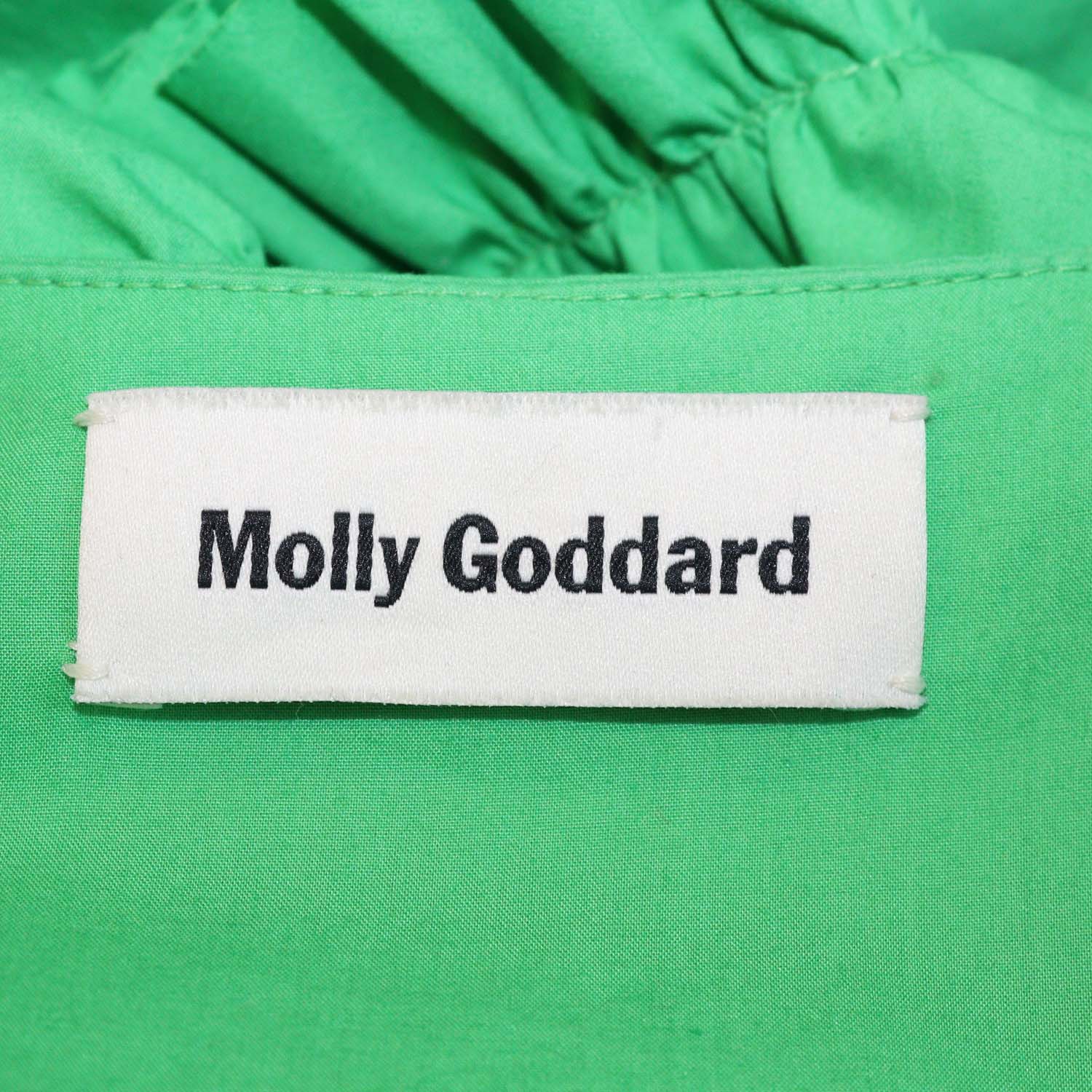 Molly Goddard Green Cotton Ruffled Midi Skirt