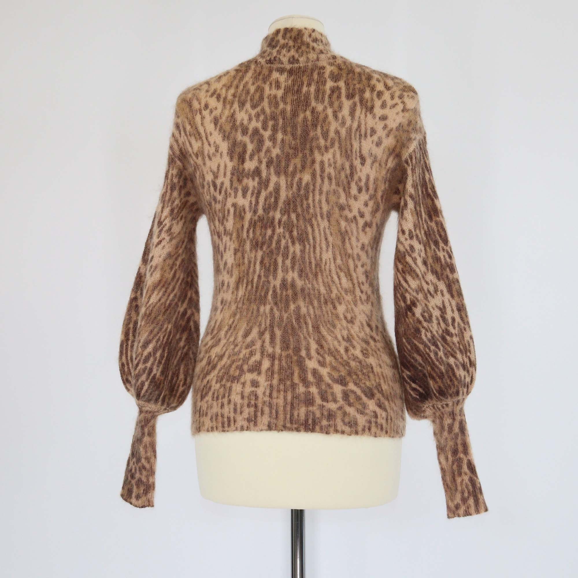 Zimmermann Brown Leopard Print Mohair Knit Sweater