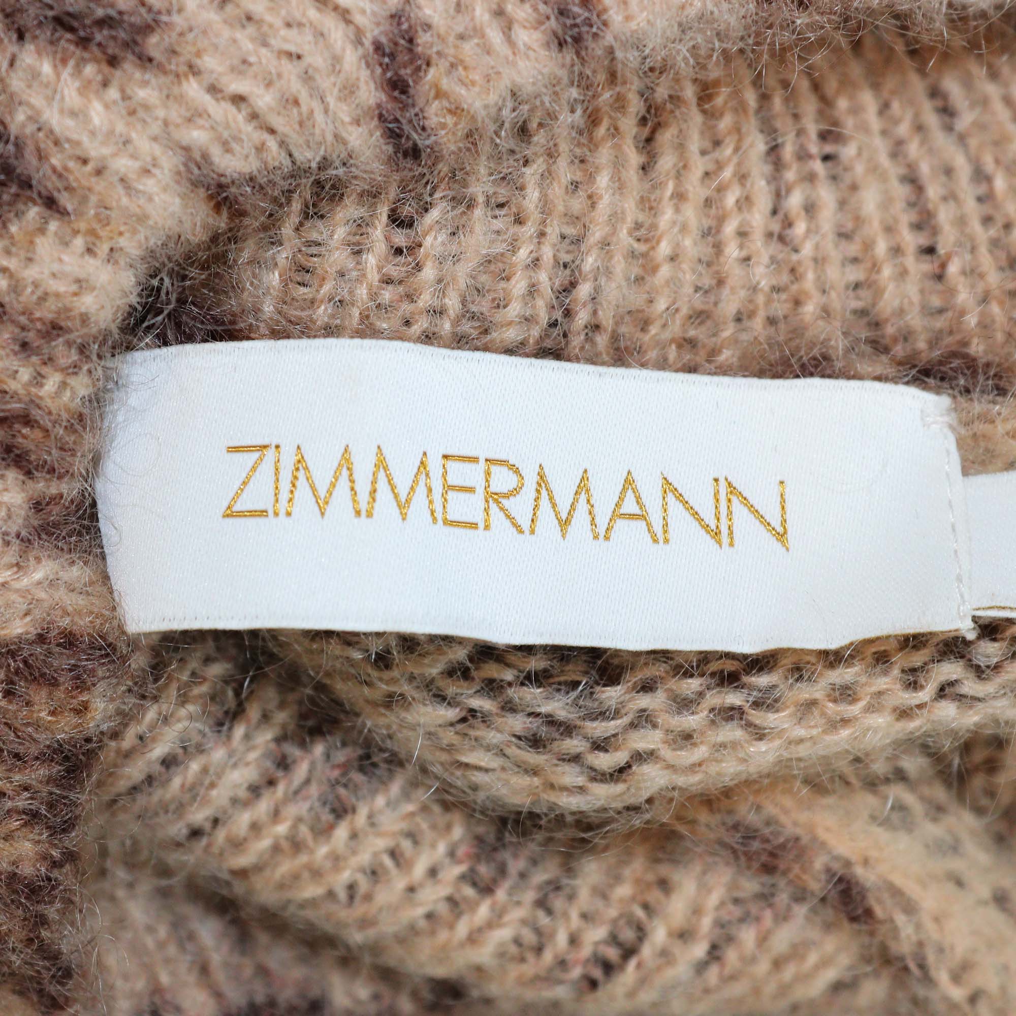 Zimmermann Brown Leopard Print Mohair Knit Sweater
