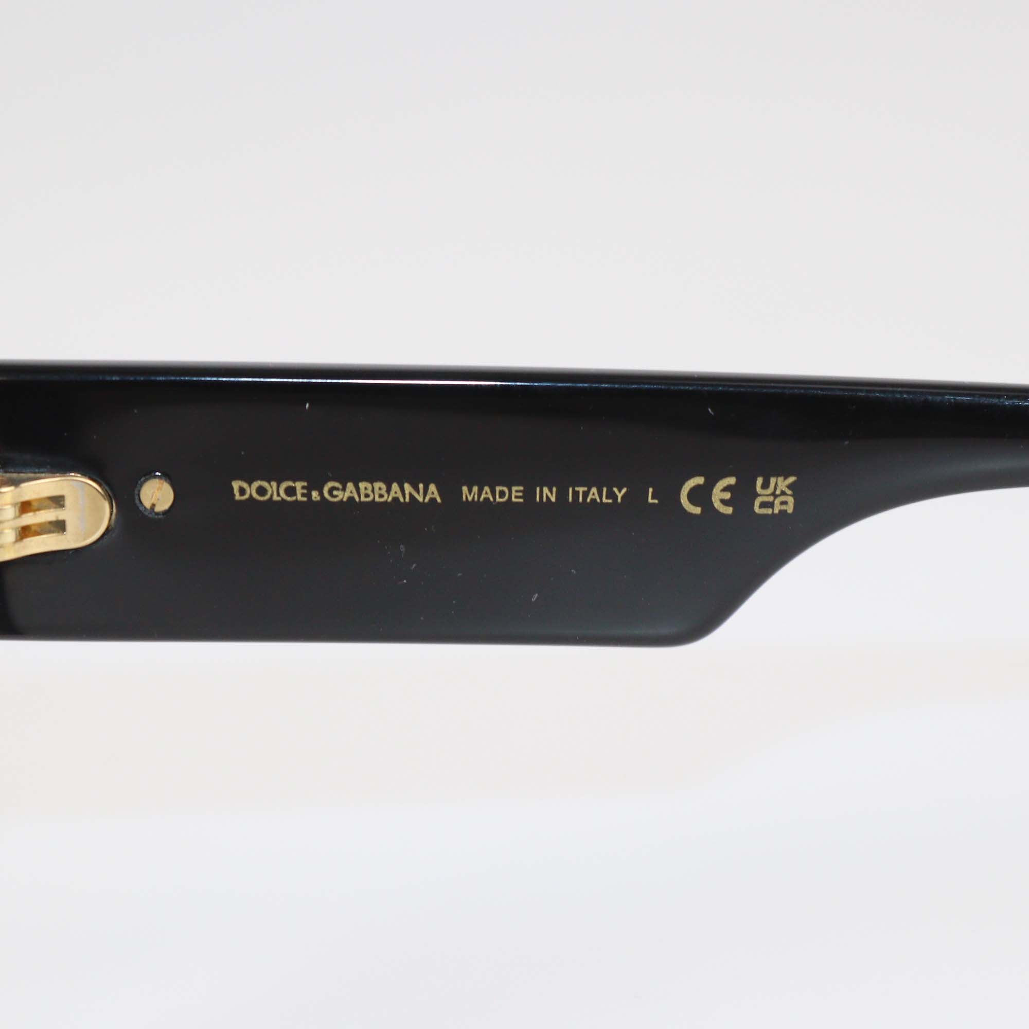 Dolce & Gabbana Black Acetate Cat Eye Sunglasses