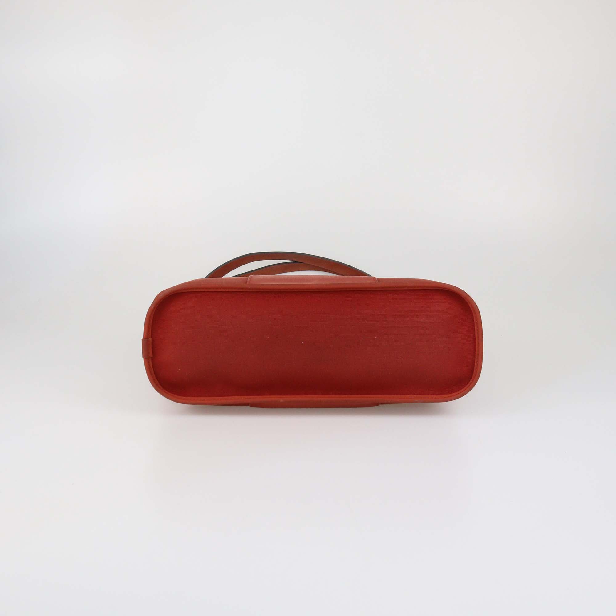 Hermes Red Canvas Cabag Elan PM Tote Bag