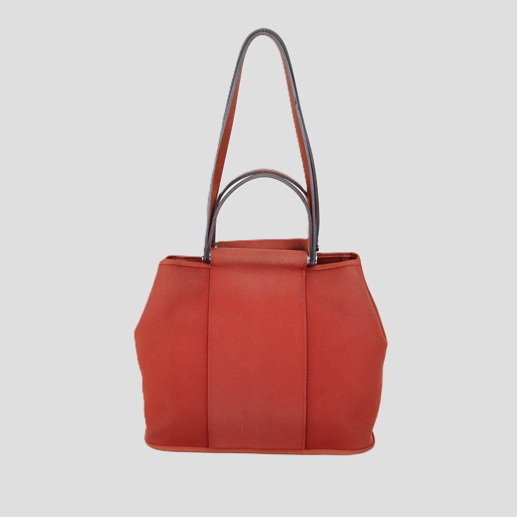 Hermes Red Canvas Cabag Elan PM Tote Bag