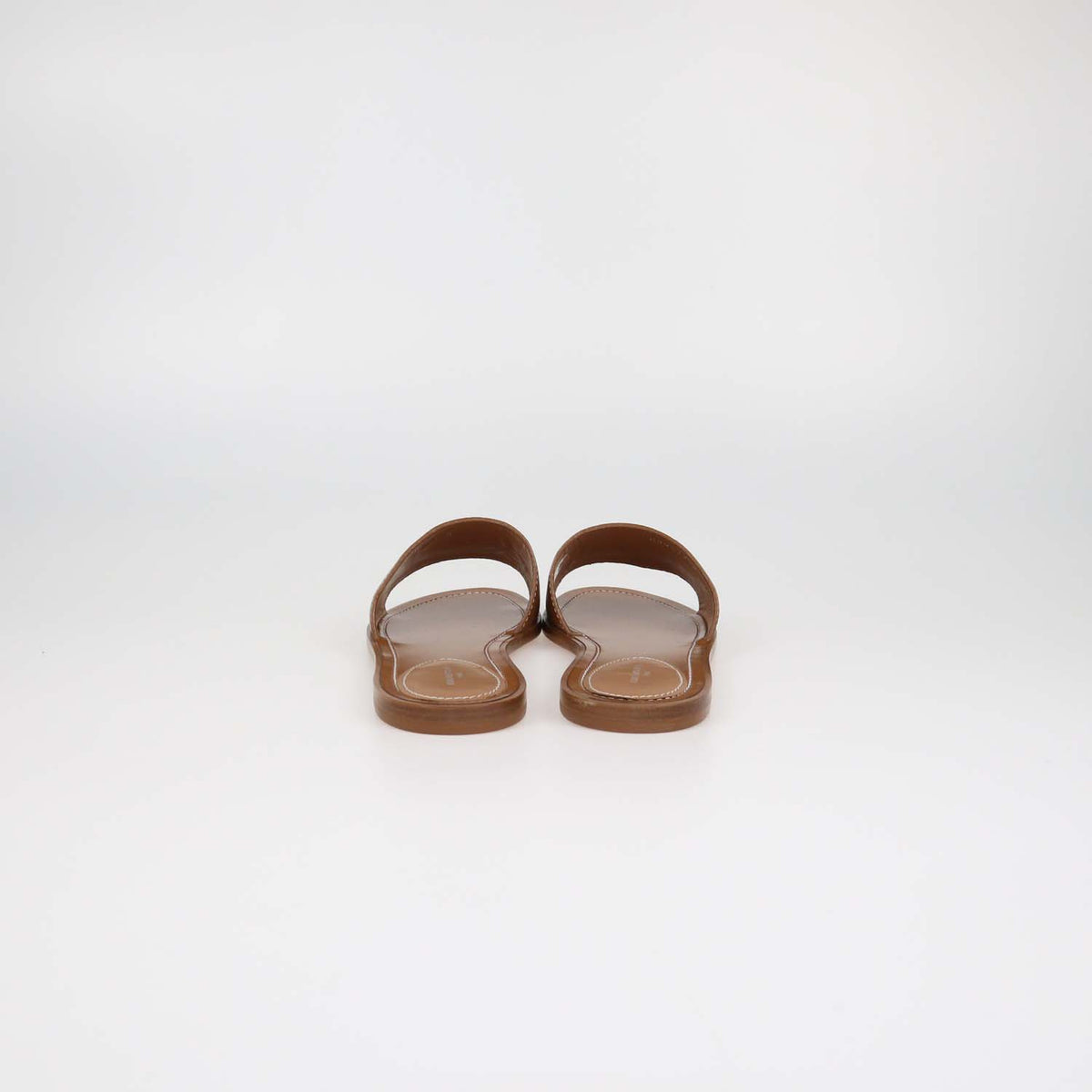 Louis Vuitton Brown Leather Lock It Flat Sandals