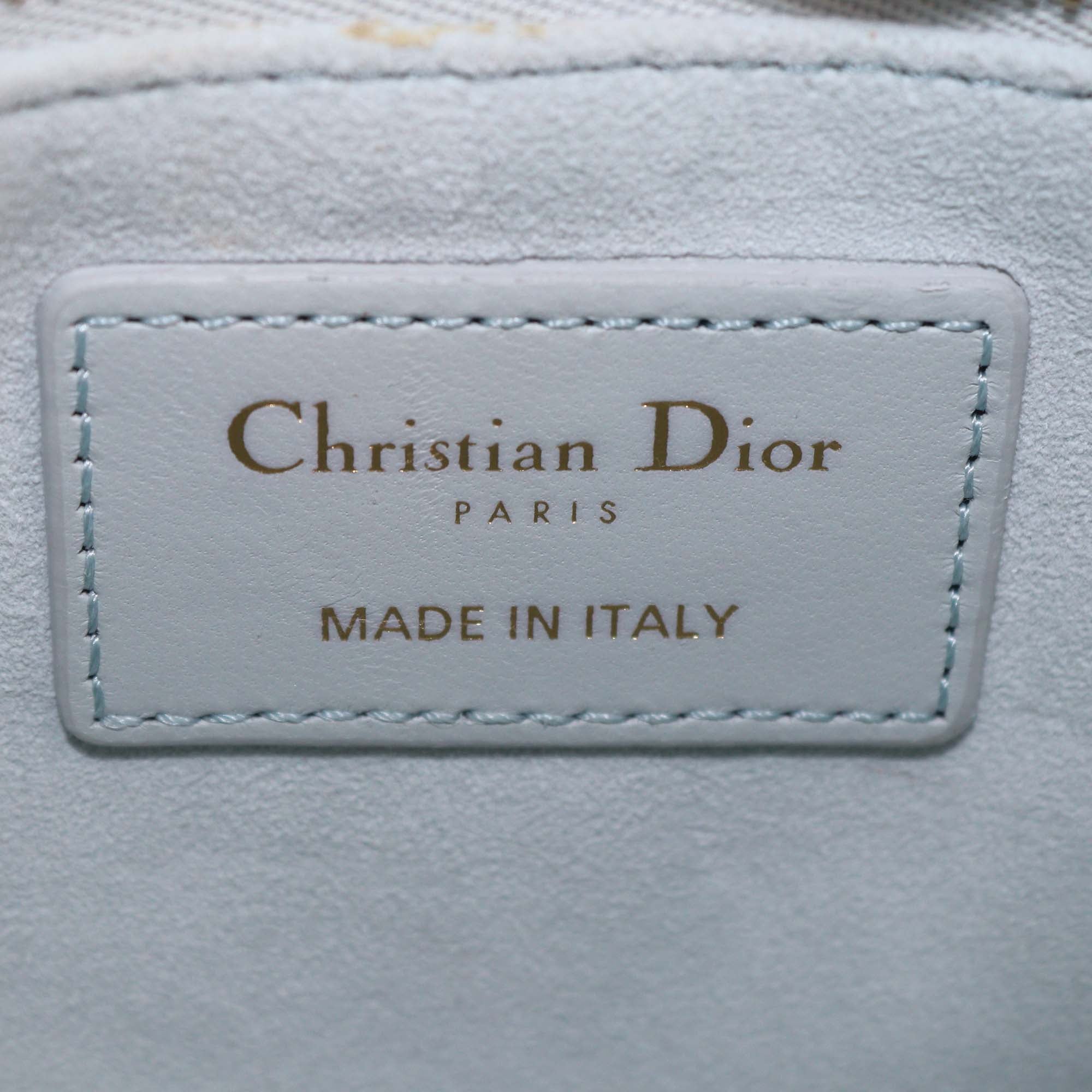 Christian Dior Mint Green Cannage Leather Mini Lady Dior Tote